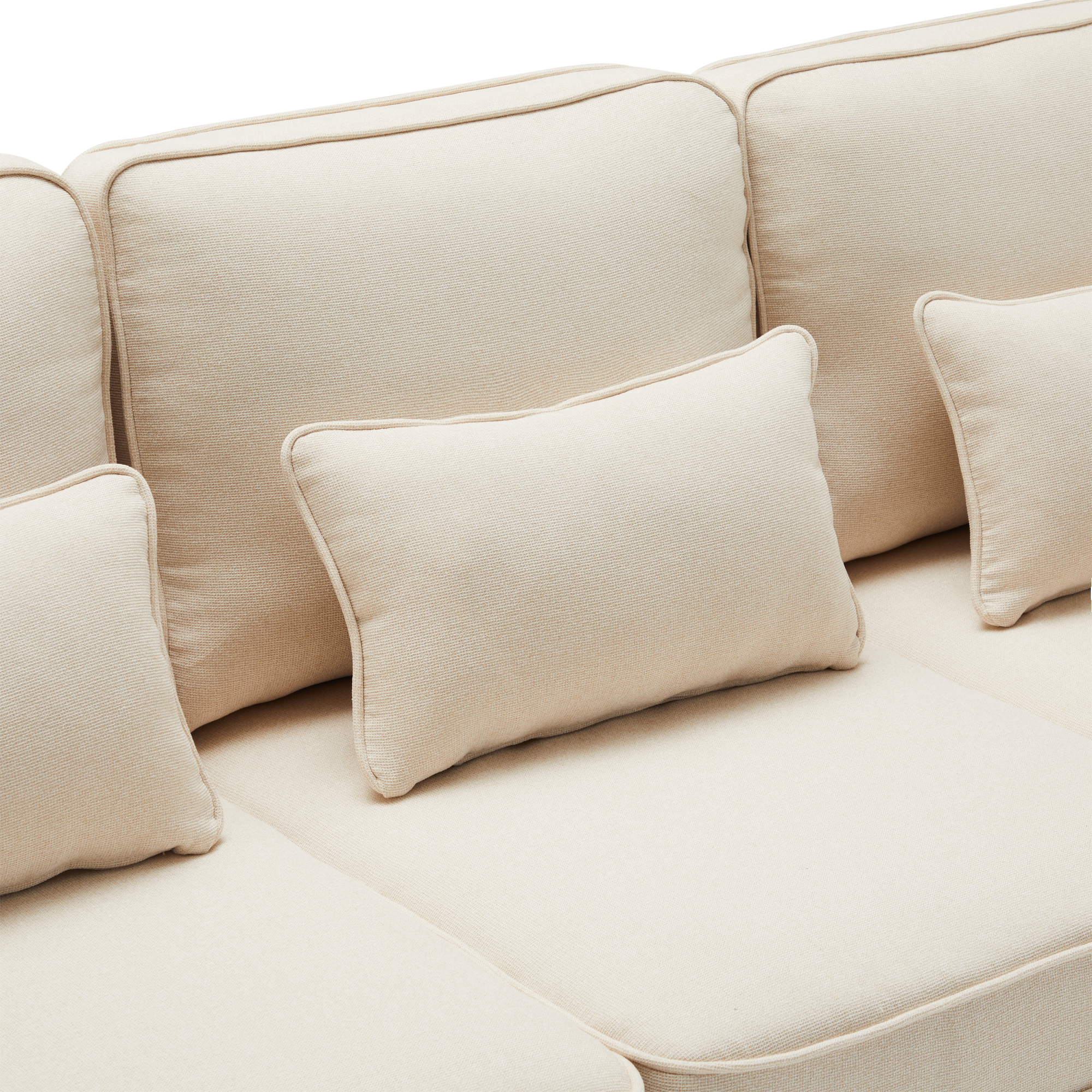 Canapé 4-5 places en tissu aspect lin, absorbant l'humidité, respirant, résistant, dossiers hauts avec grands coussins, pour salon, pour famille et amis, atmosphère chaleureuse et intime, usage quotidien durable - image 13
