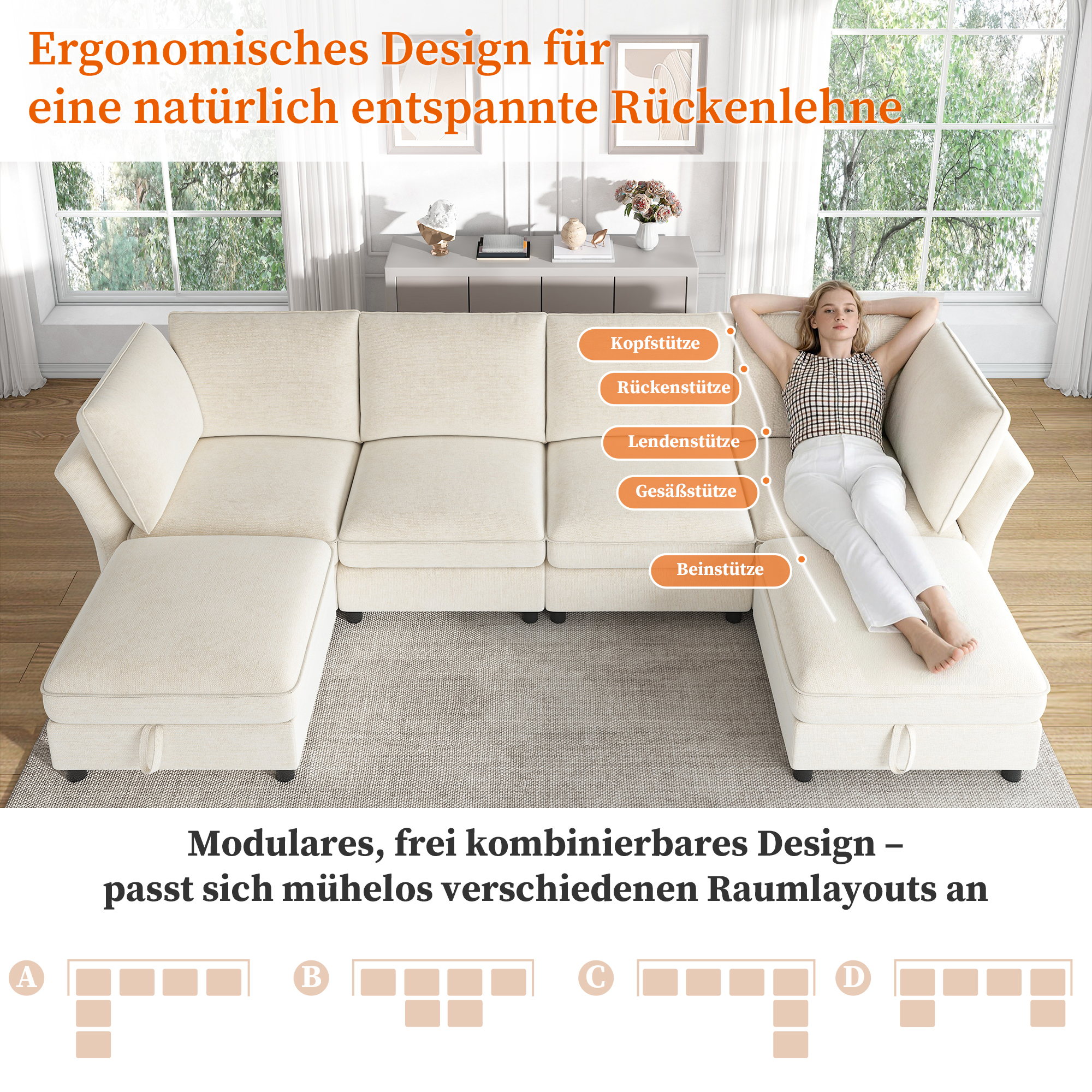 Canapé d’angle modulaire - Vue 5