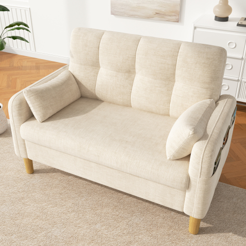 Canapé 2 places compact en chenille