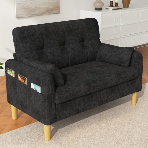 Revêtement chenille du canapé compact 2 places