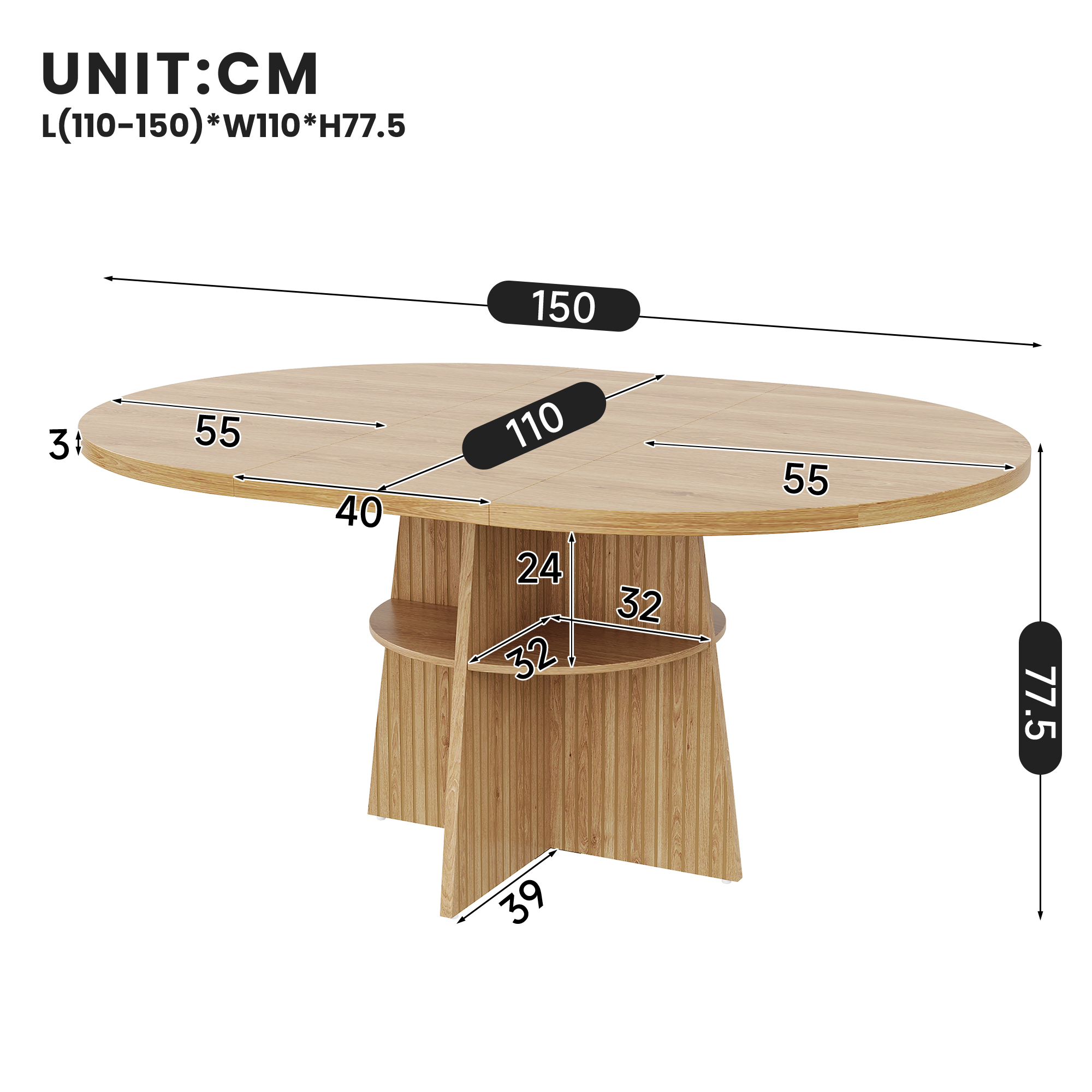 Dimensions du table à manger