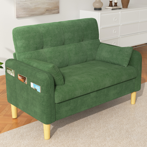Canapé 2 places compact en chenille