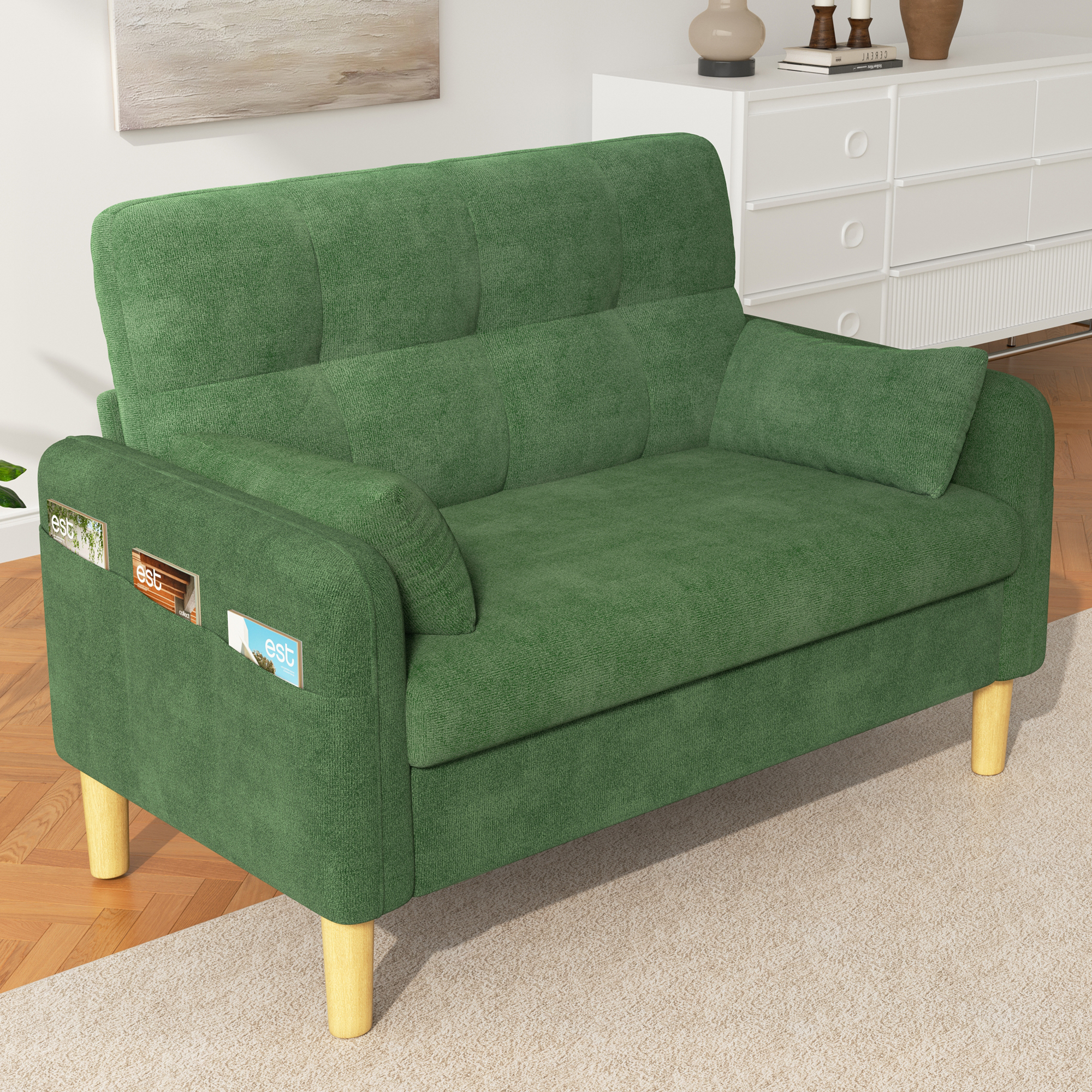 Modernes Zweisitzer Sofa mit dicken weichen Polste