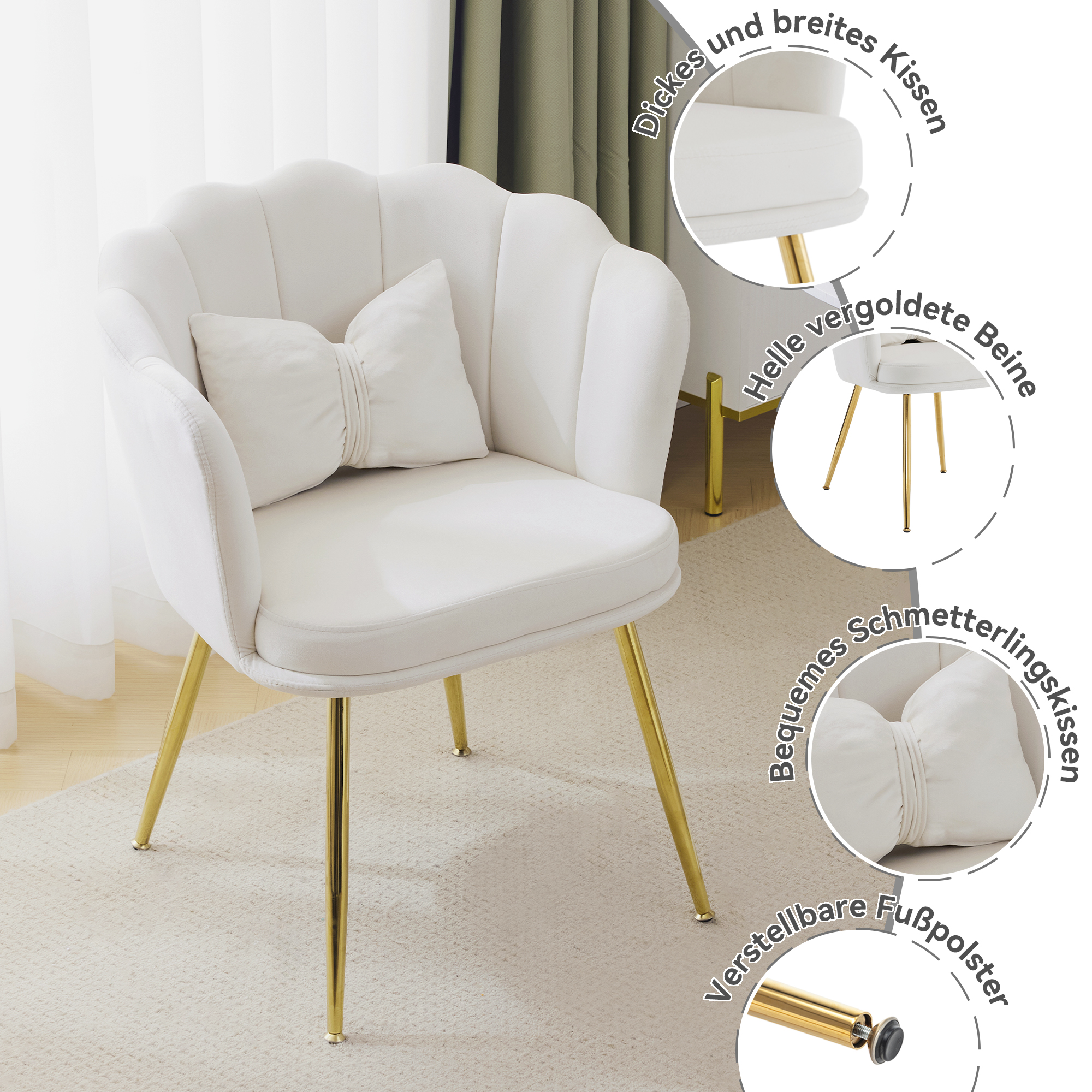 Détail du fauteuil d'appoint