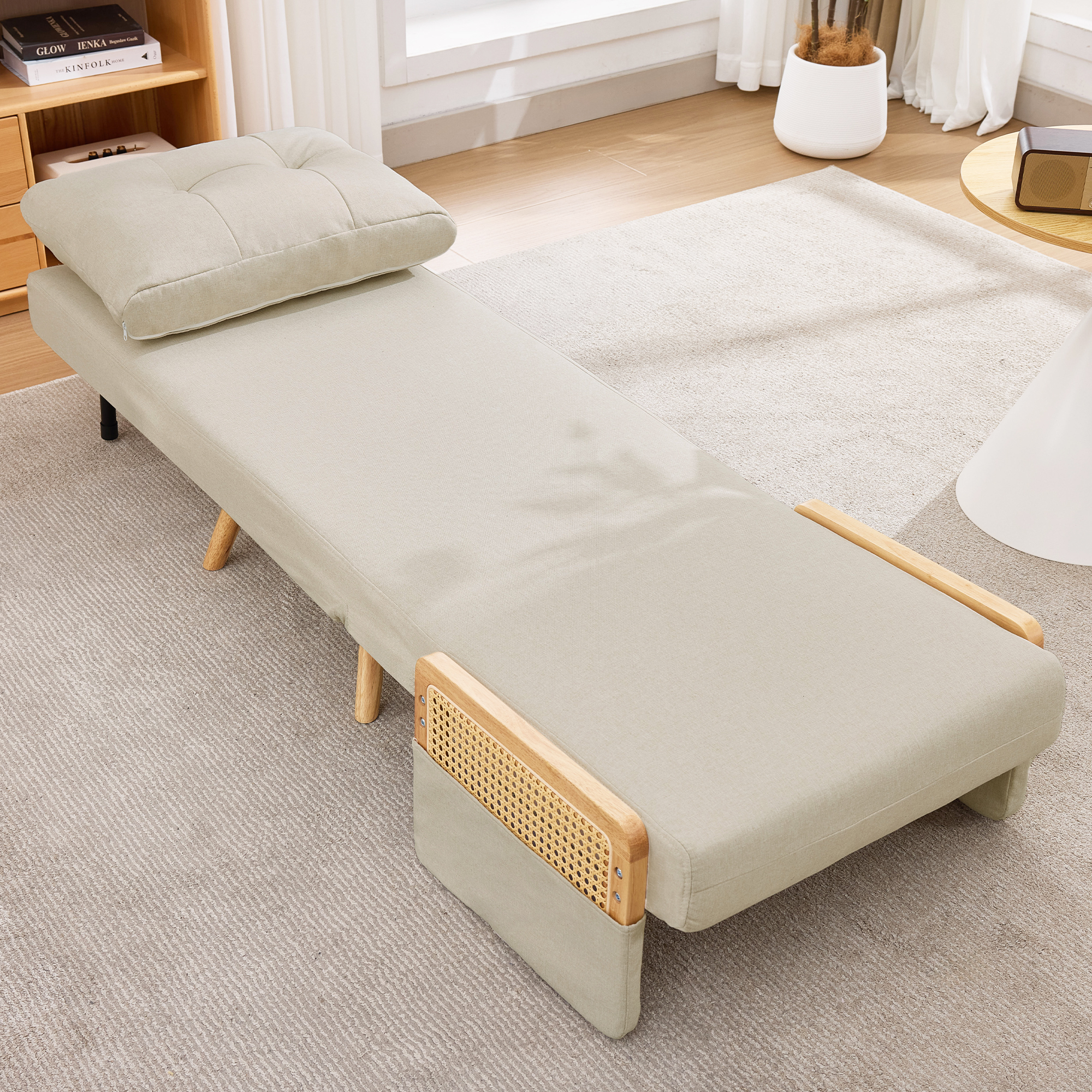 Fauteuil relax compact beige vue 4