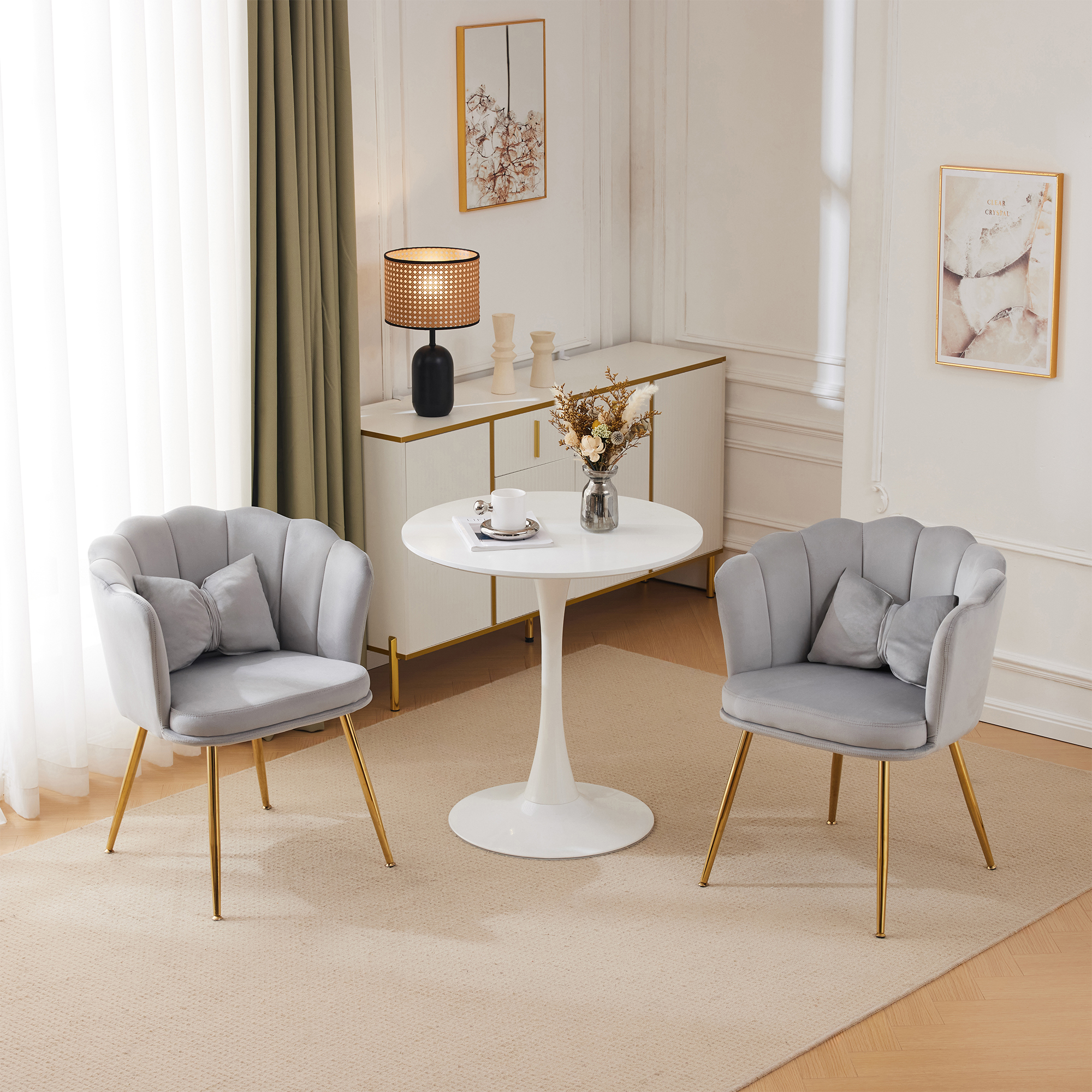 Set mit 2 modernen Samt-Wohnzimmerstühlen, Badezim