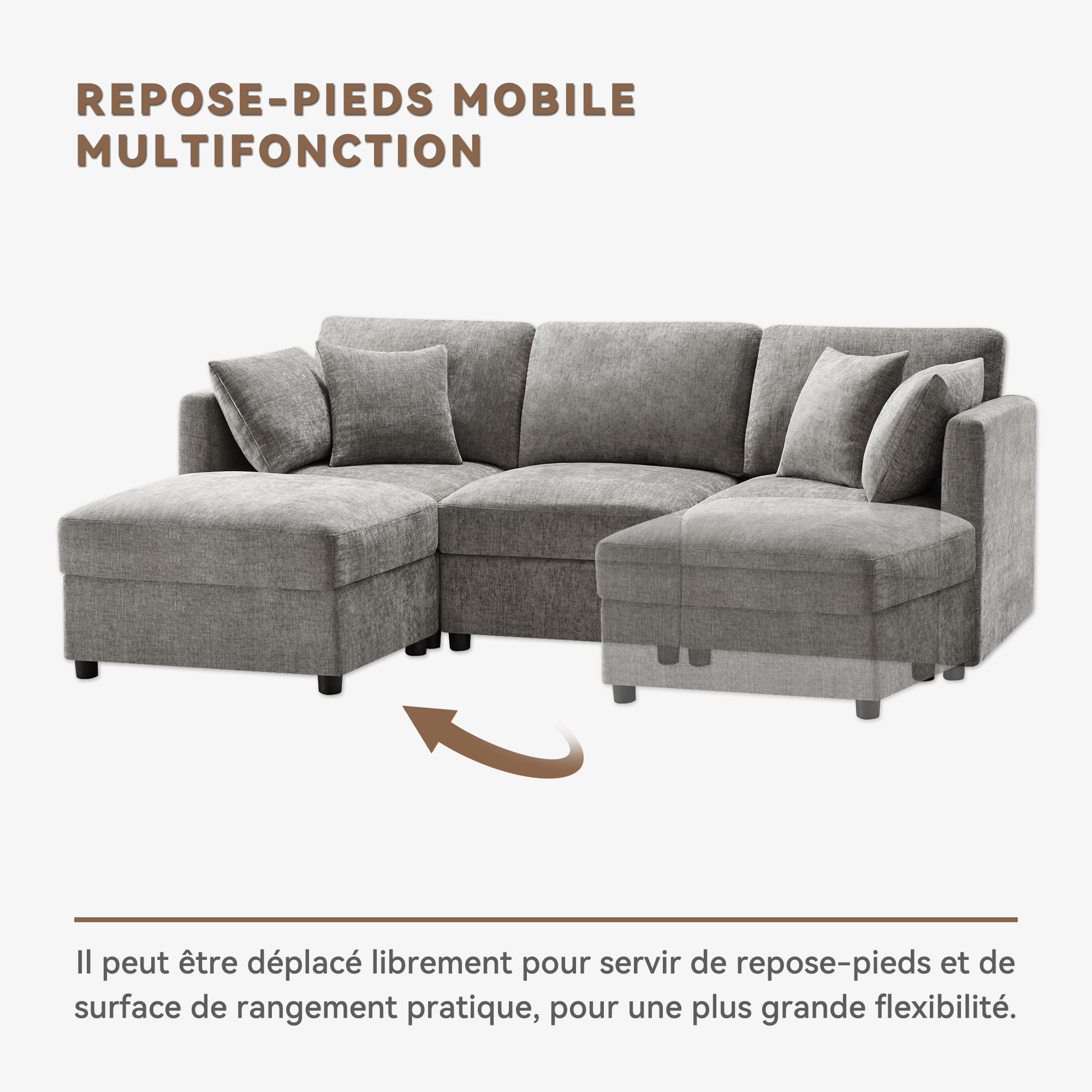Pouf mobile multifonction canapé angle