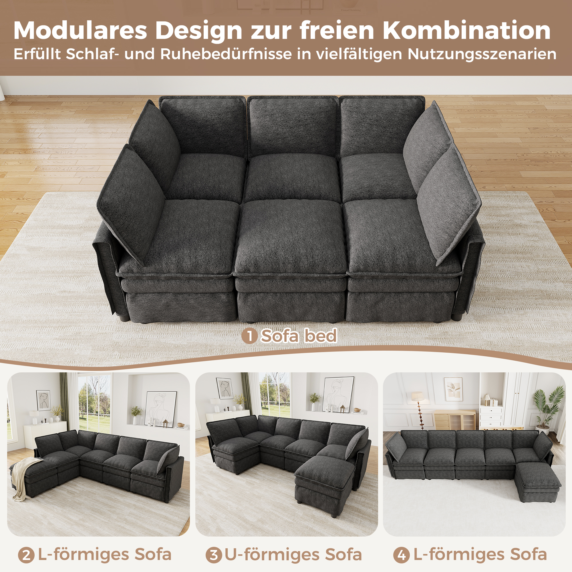 Présentation du canapé modulable