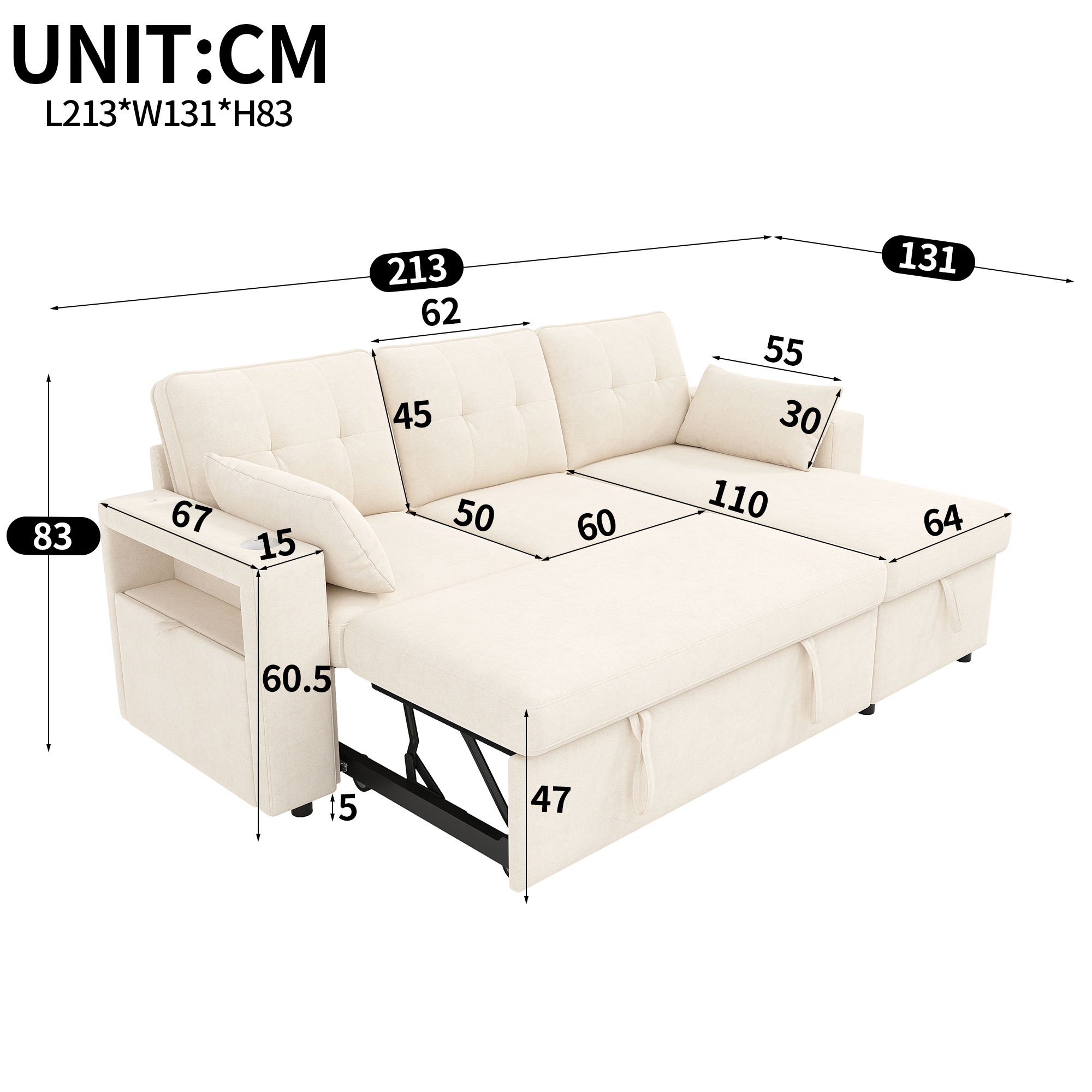Fonctions du canapé d’angle convertible
