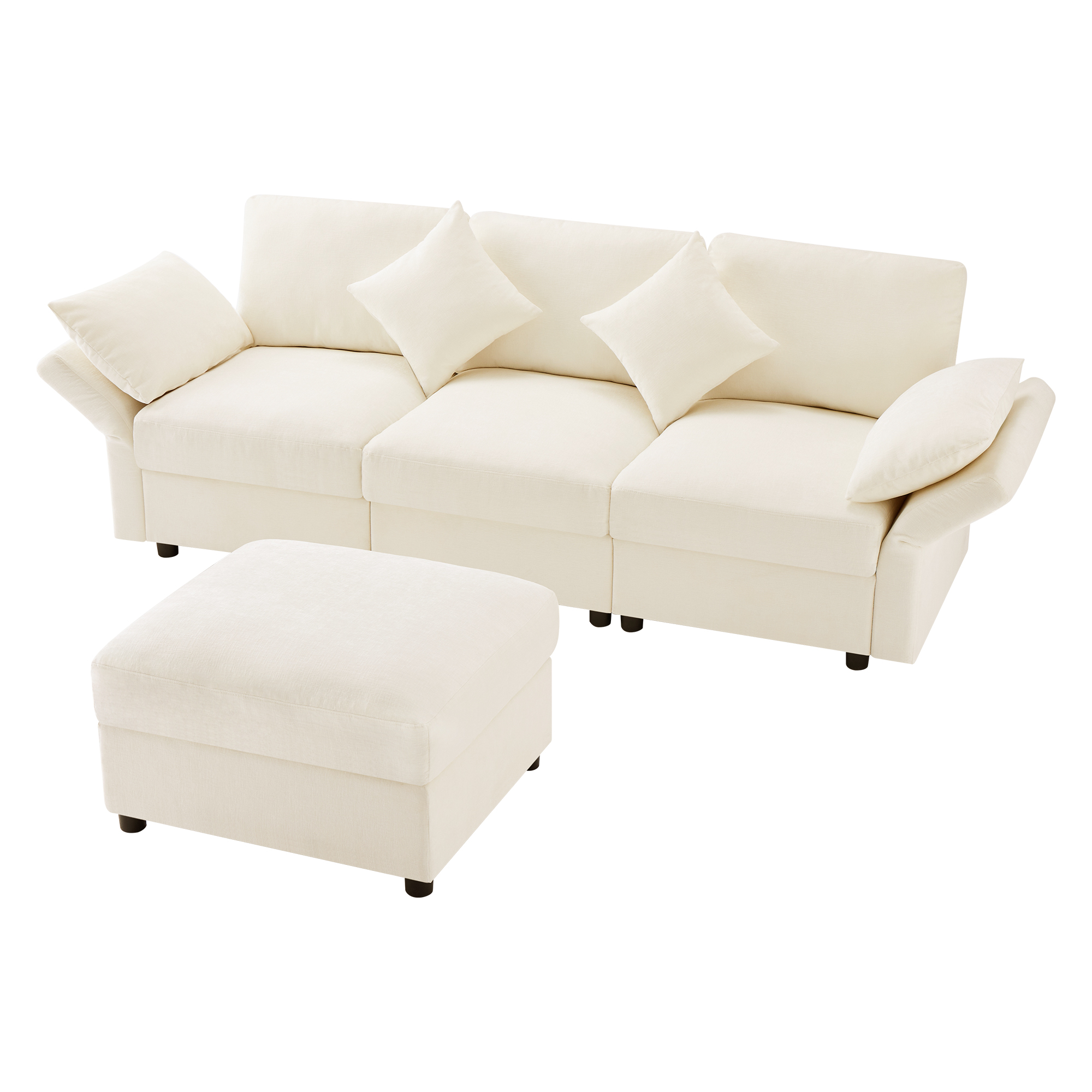 Design canapé angle beige moderne confortable