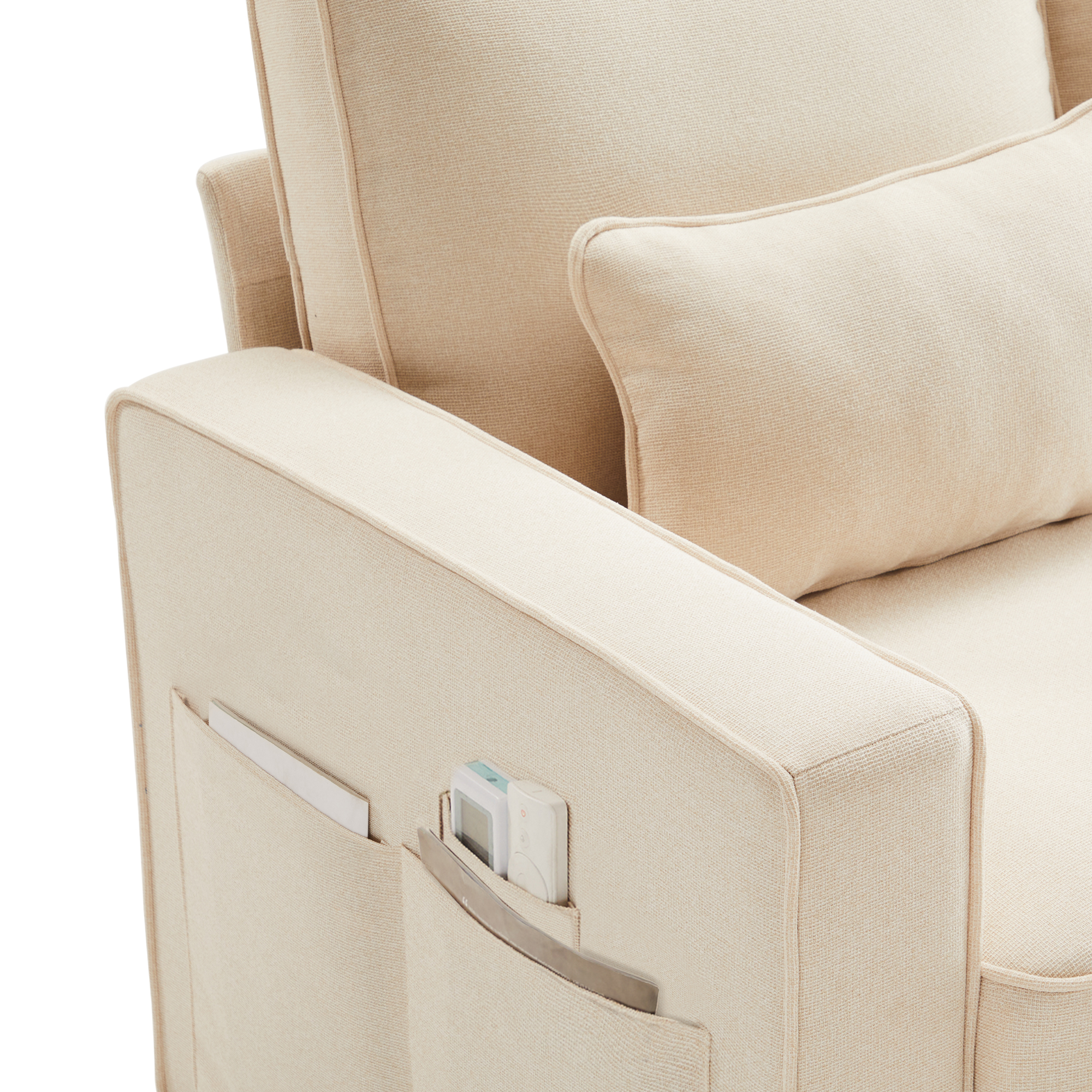Canapé 4-5 places en tissu aspect lin, absorbant l'humidité, respirant, résistant, dossiers hauts avec grands coussins, pour salon, pour famille et amis, atmosphère chaleureuse et intime, usage quotidien durable - image 15