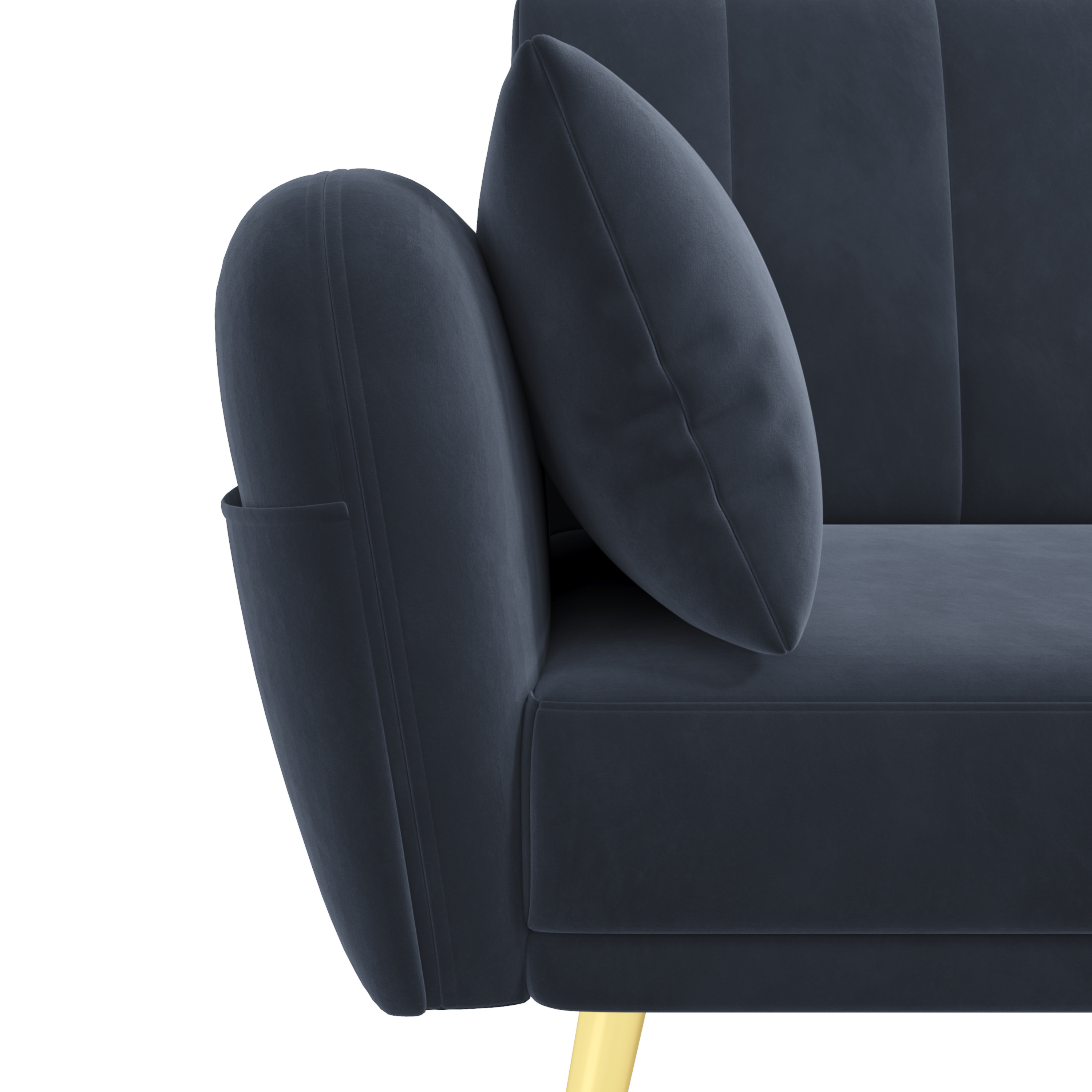 Canapé d'angle L convertible noir velours