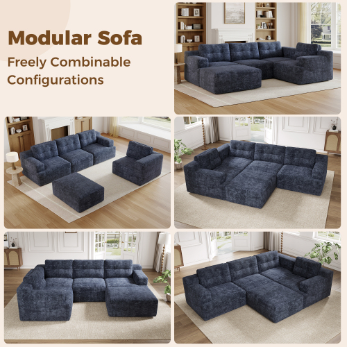 Canapé modulable tout mousse en configuration U