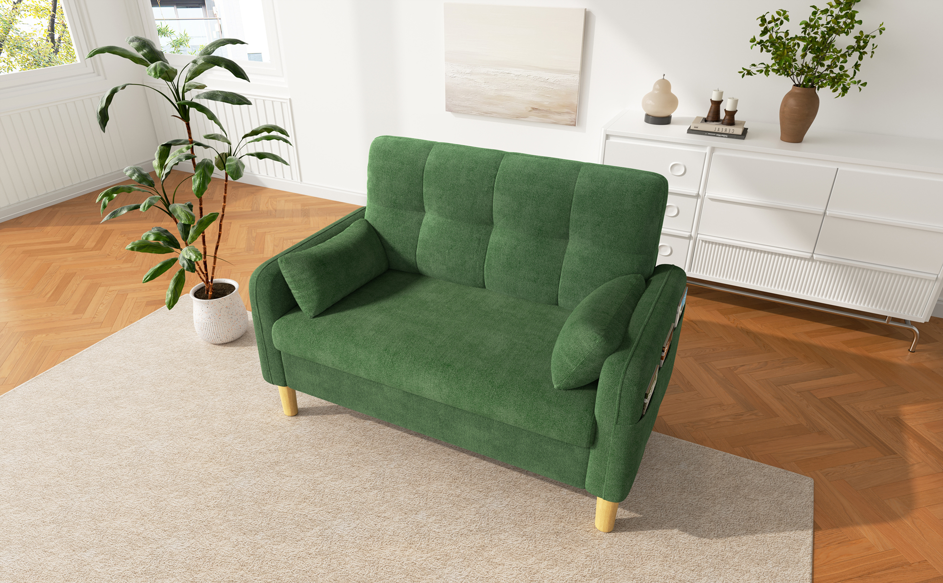 Modernes Zweisitzer Sofa mit dicken weichen Polste