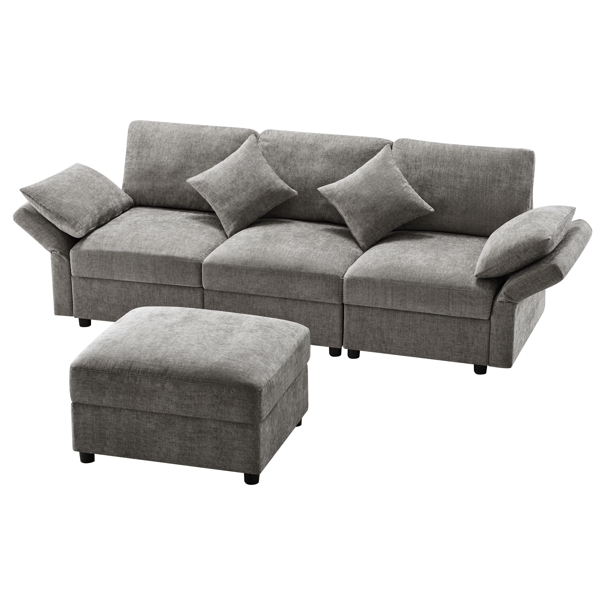 Design canapé angle gris moderne confortable