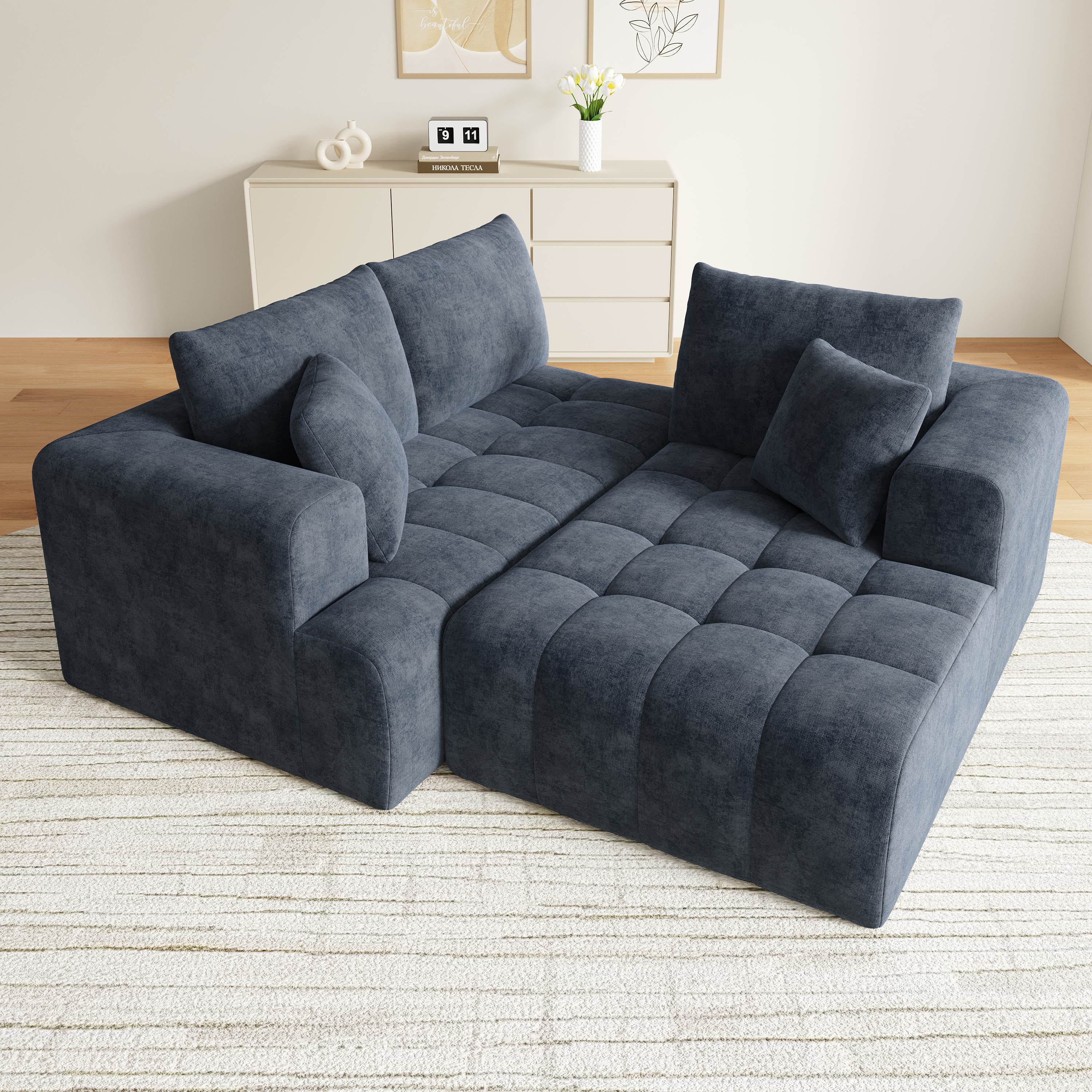 Modulares L-förmiges Ecksofa ohne Gestell, Cloud-S