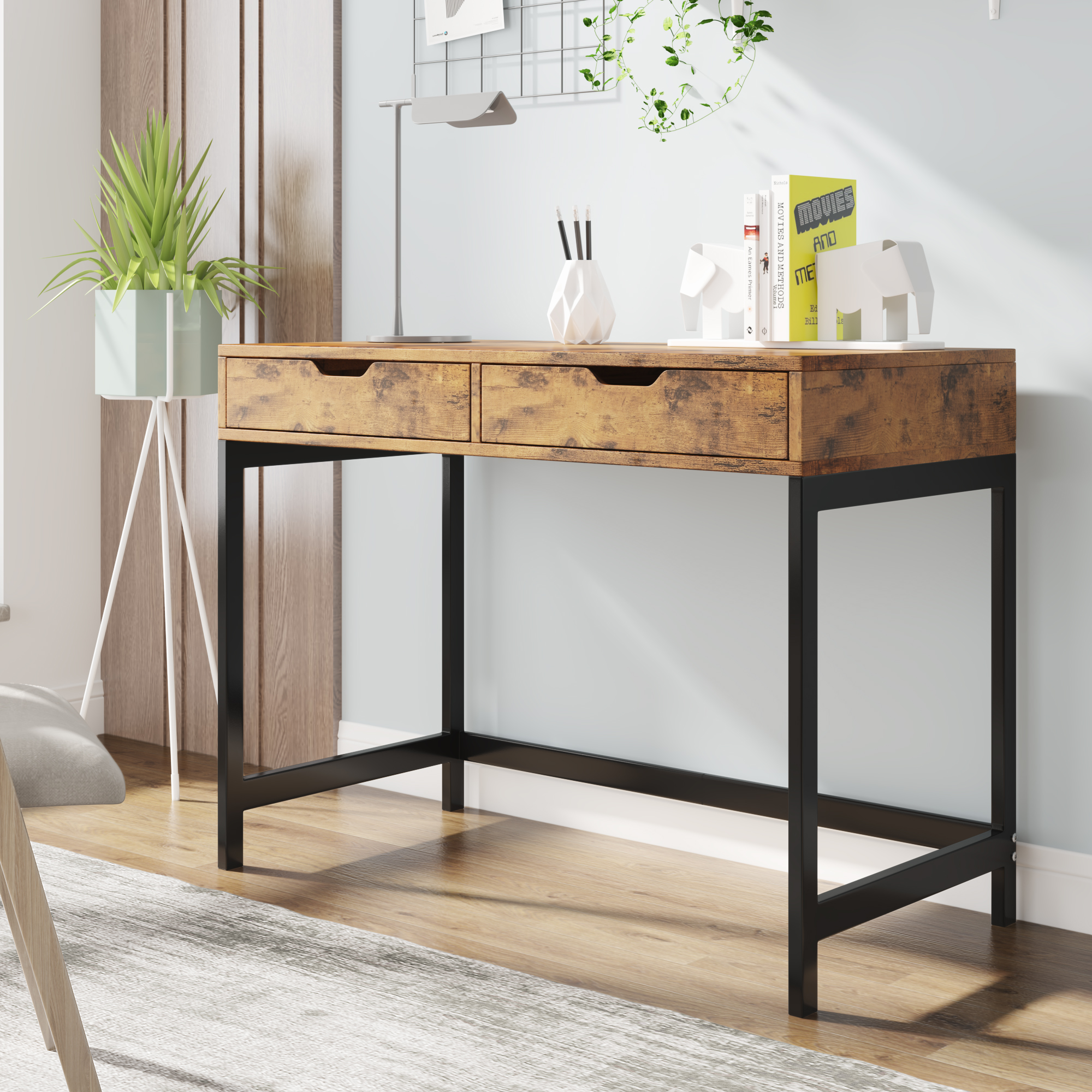 Computer Desk Dressing Table with 2 Drawers Work Table Home Office Table