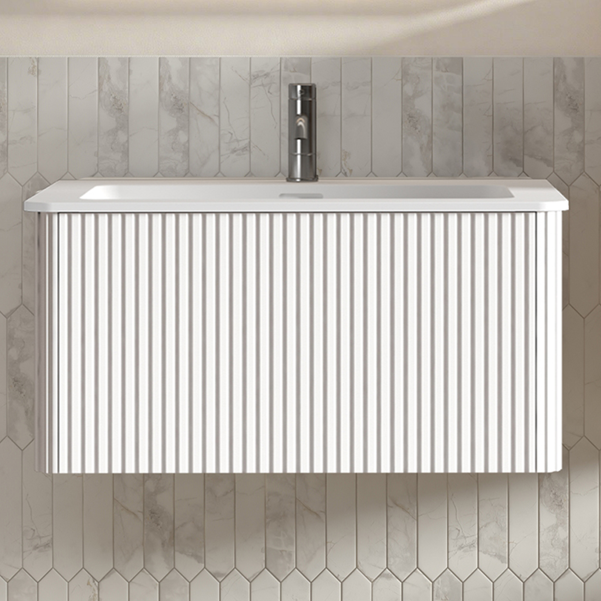 80cm breit Waschbecken mit Unterschrank für modern