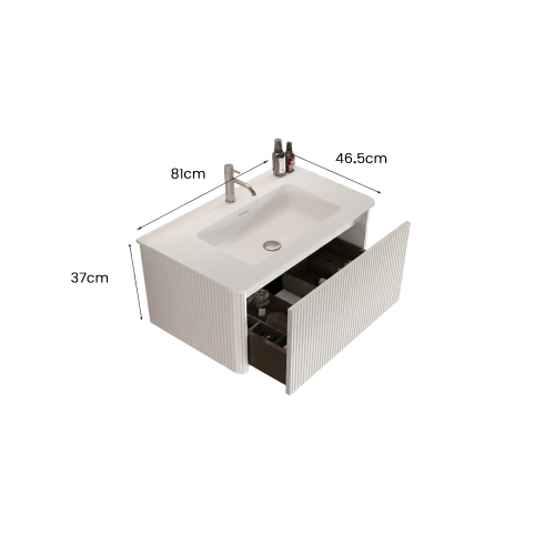 Dimensions du meuble vasque blanc