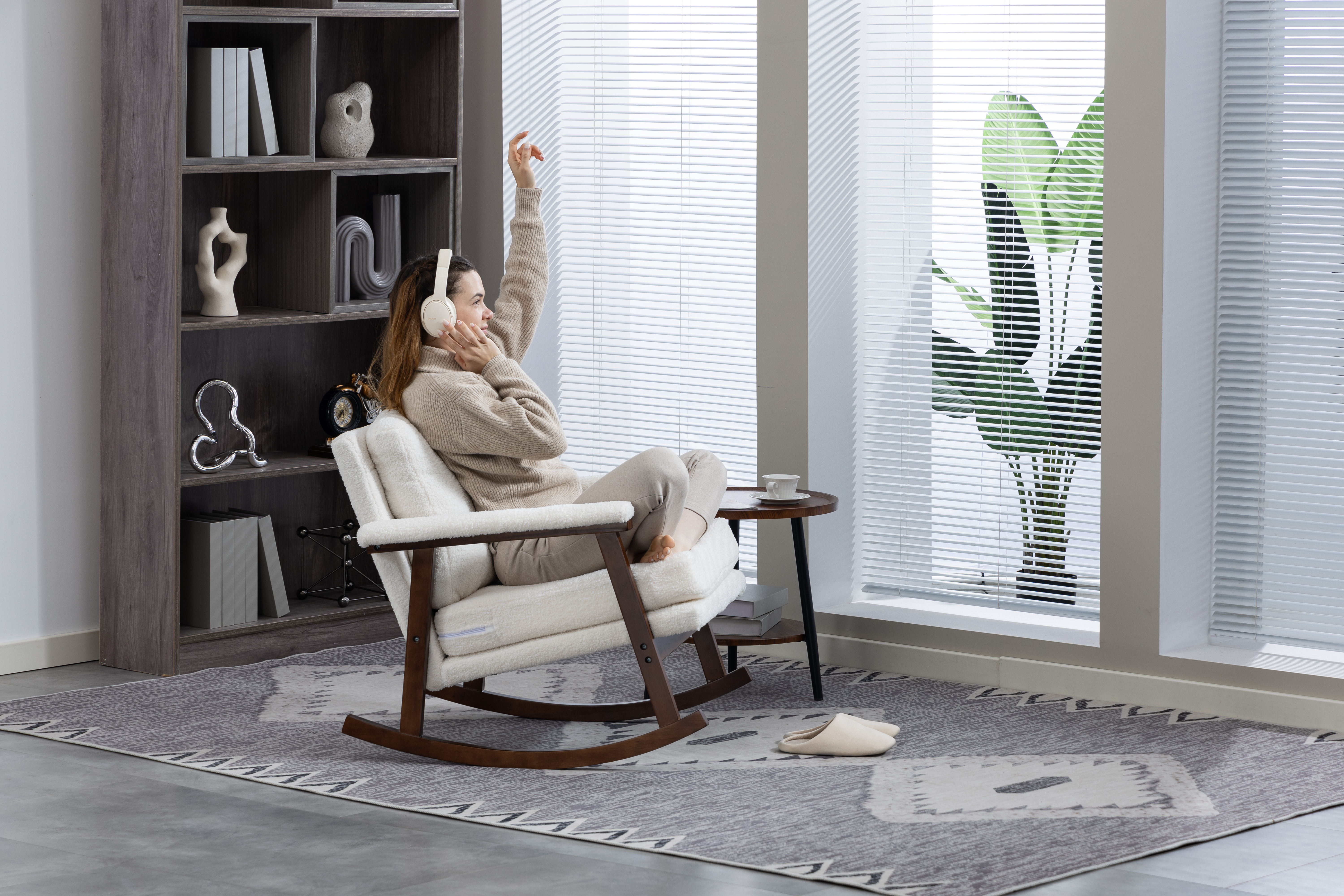 Mid-Century-Moderne Akzent-Sessel, Schaukelstuhl m