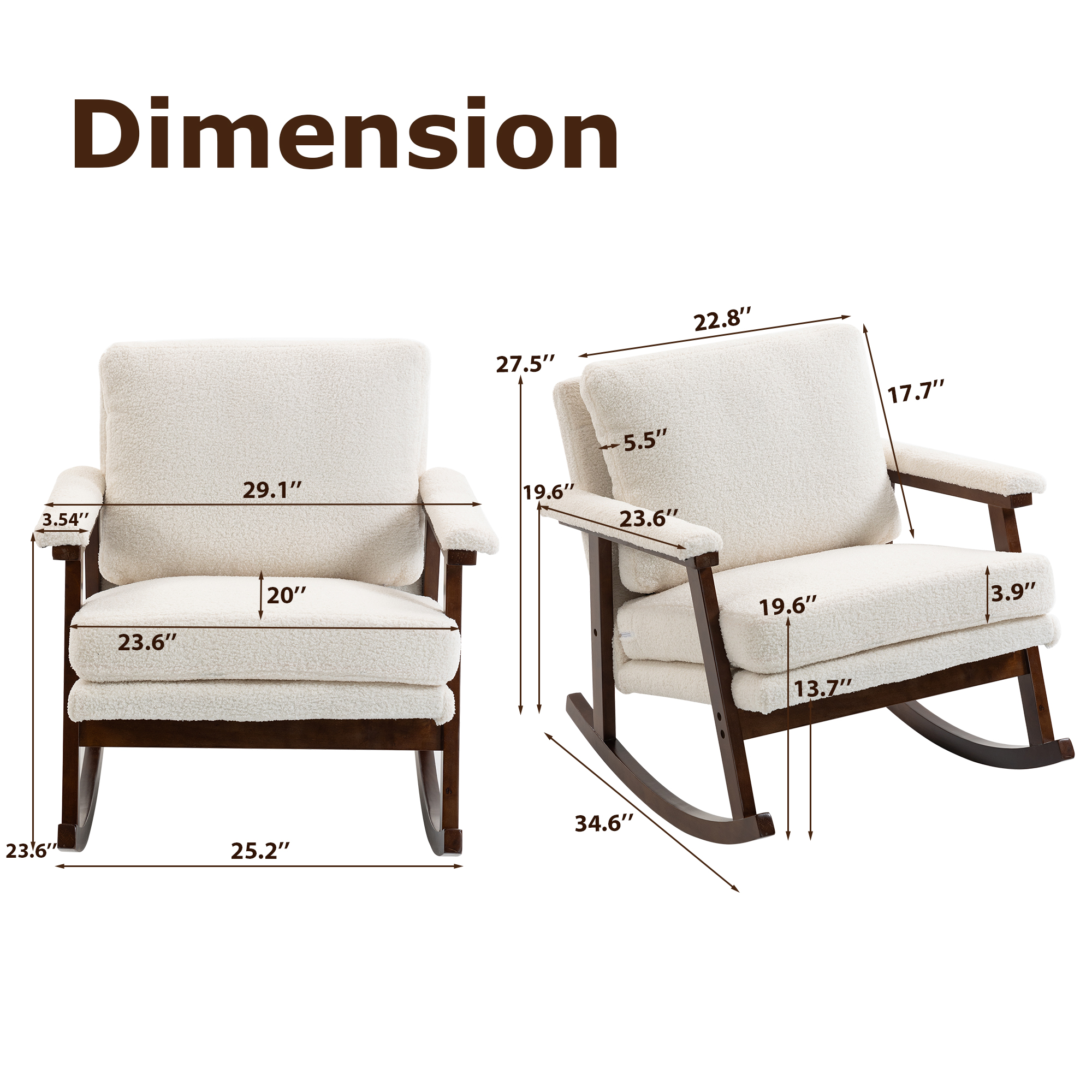 Mid-Century-Moderne Akzent-Sessel, Schaukelstuhl m