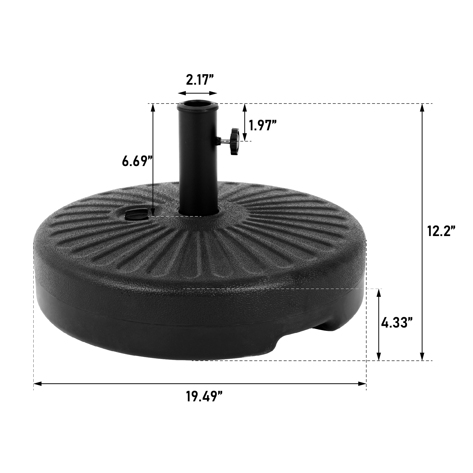 Dimensions du parasol