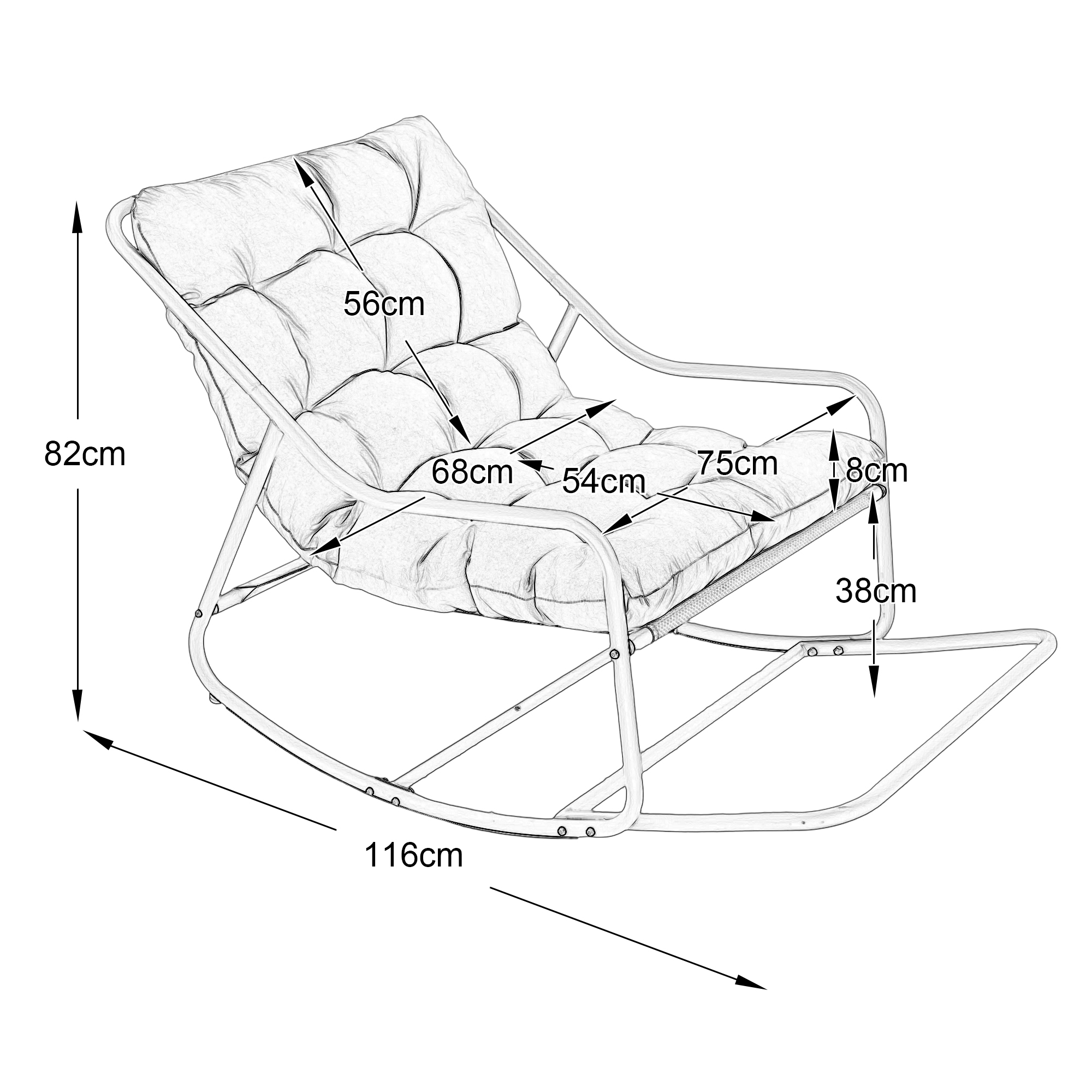 Dimensions du fauteuil à bascule
