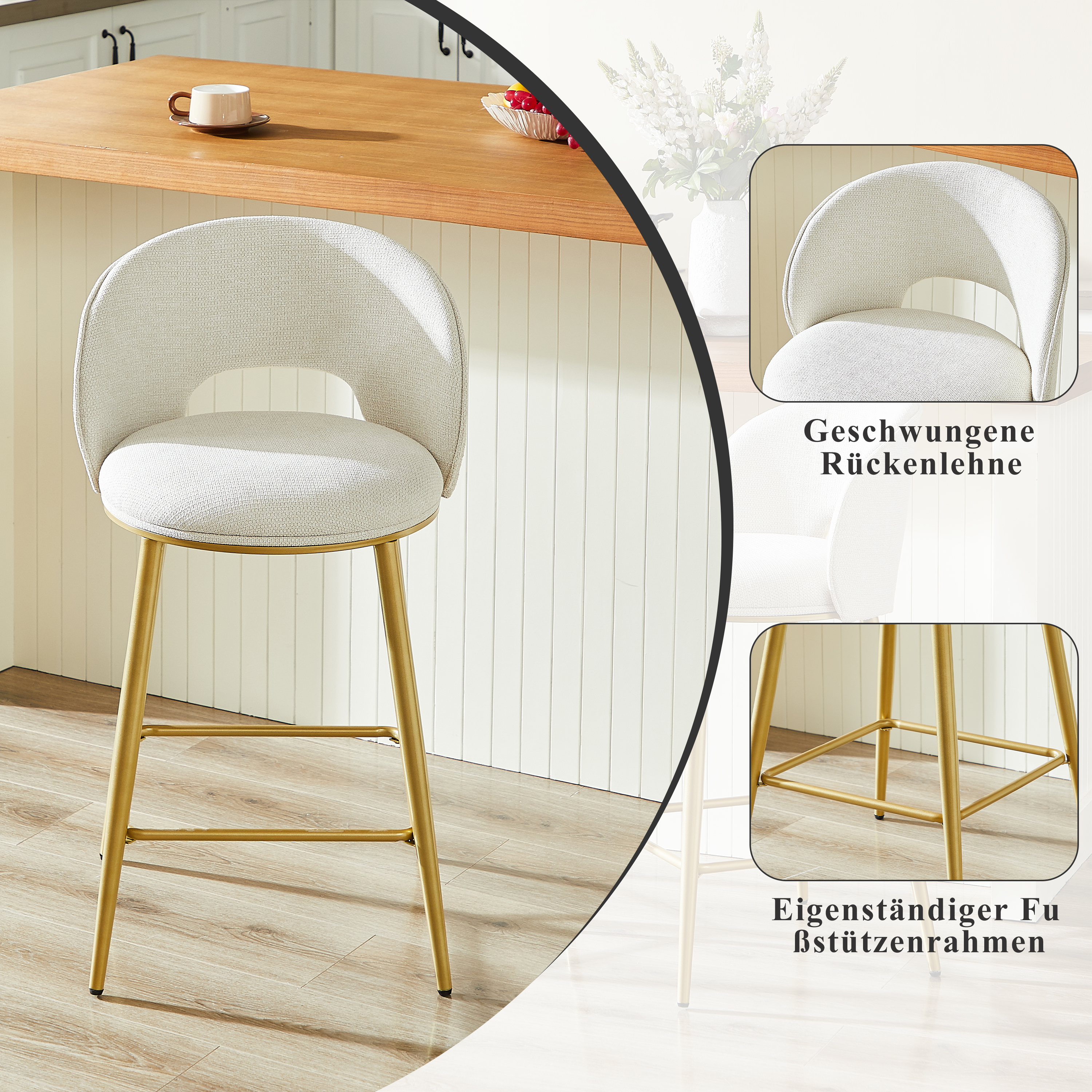 Détail du tabouret de bar