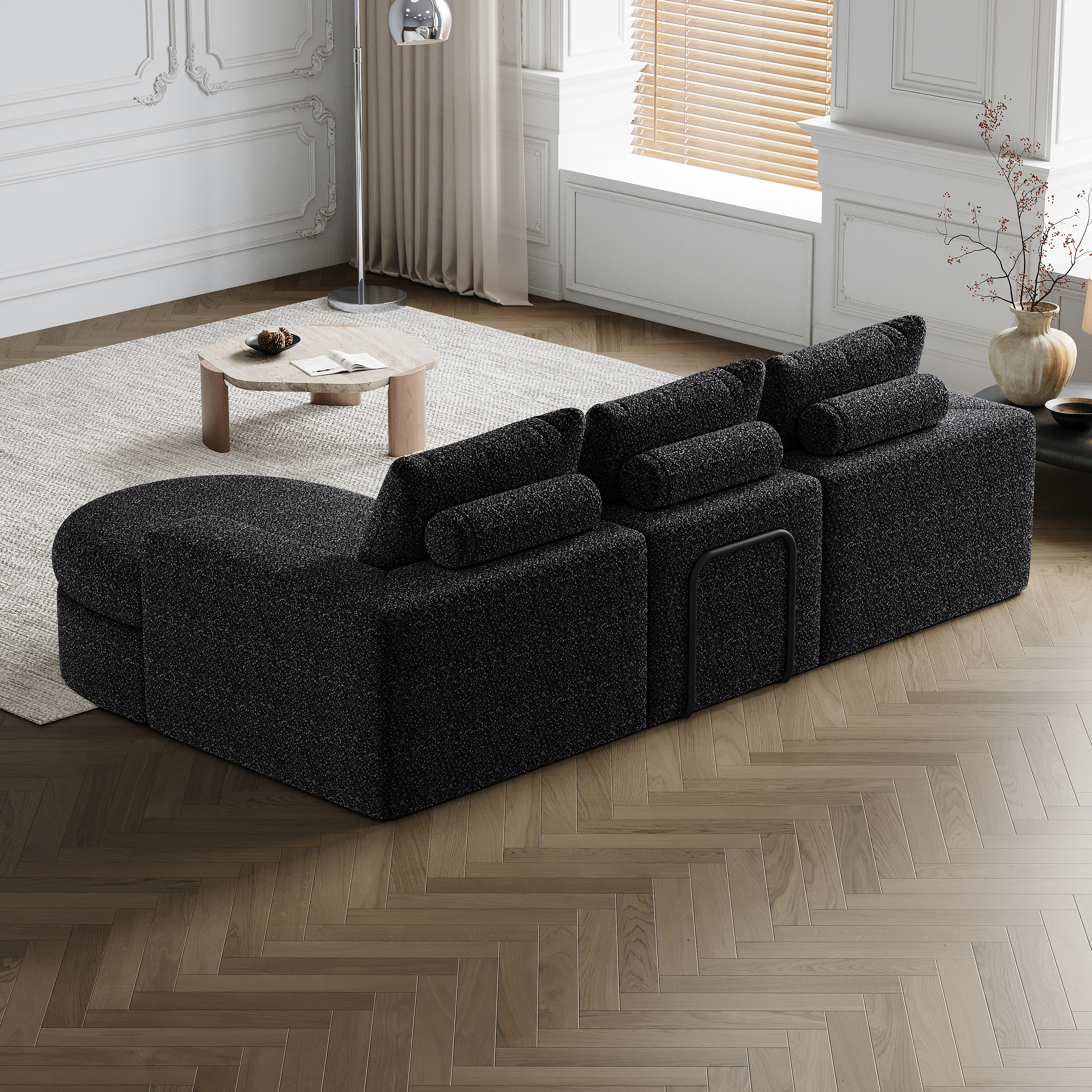 Canapé chenille support en fer structure stable