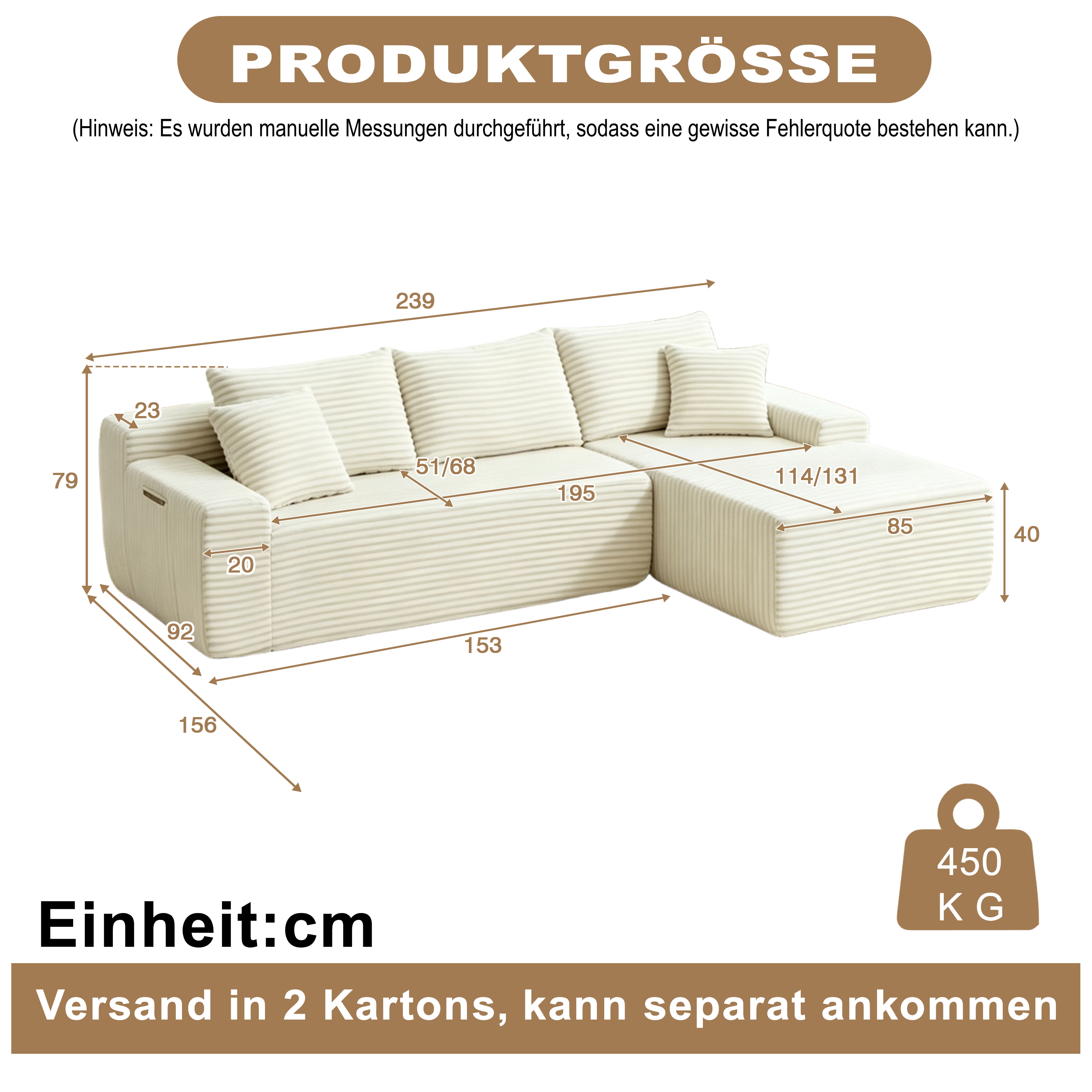 Canapé beige modulable