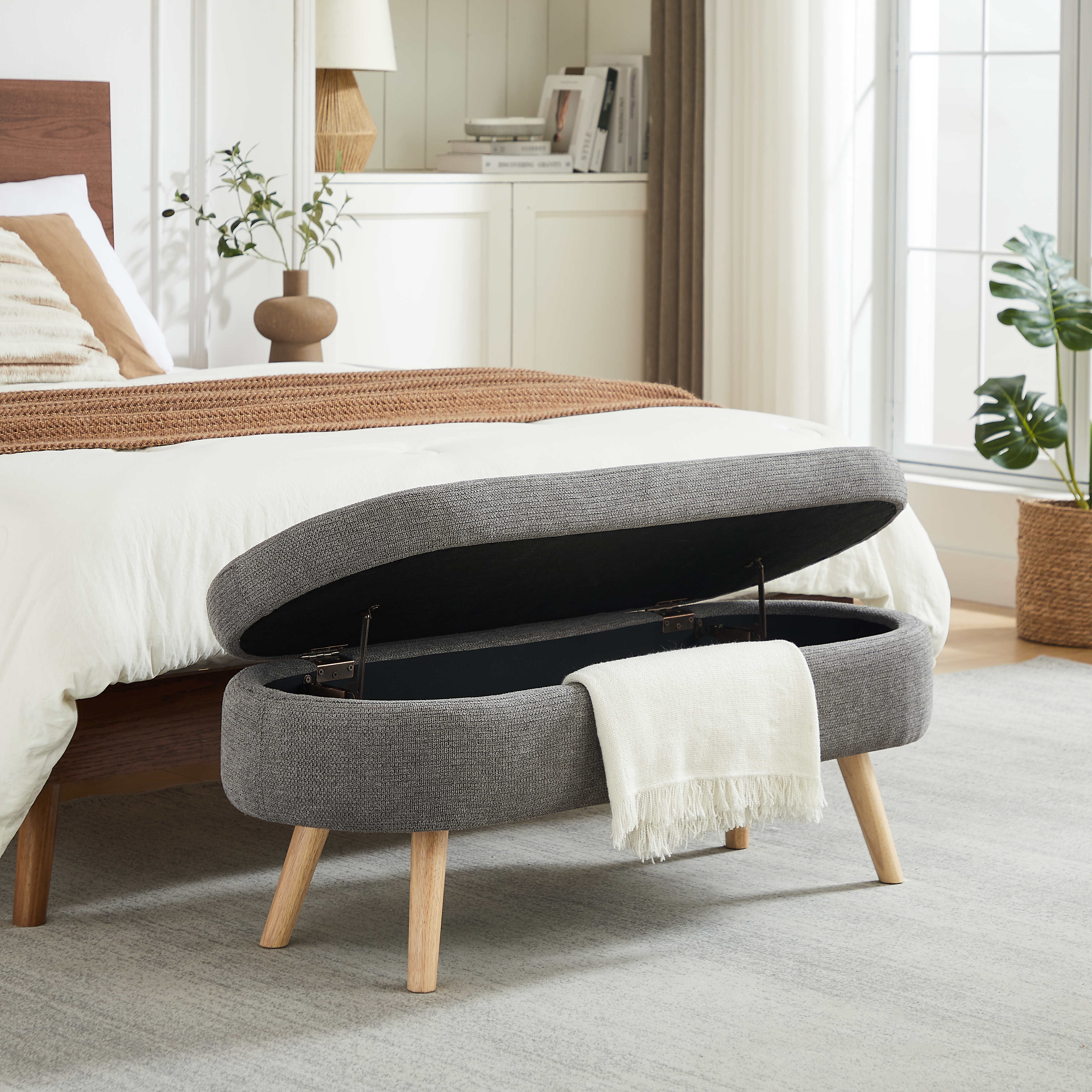 Image 18 – Banc coffre 110 cm en chenille