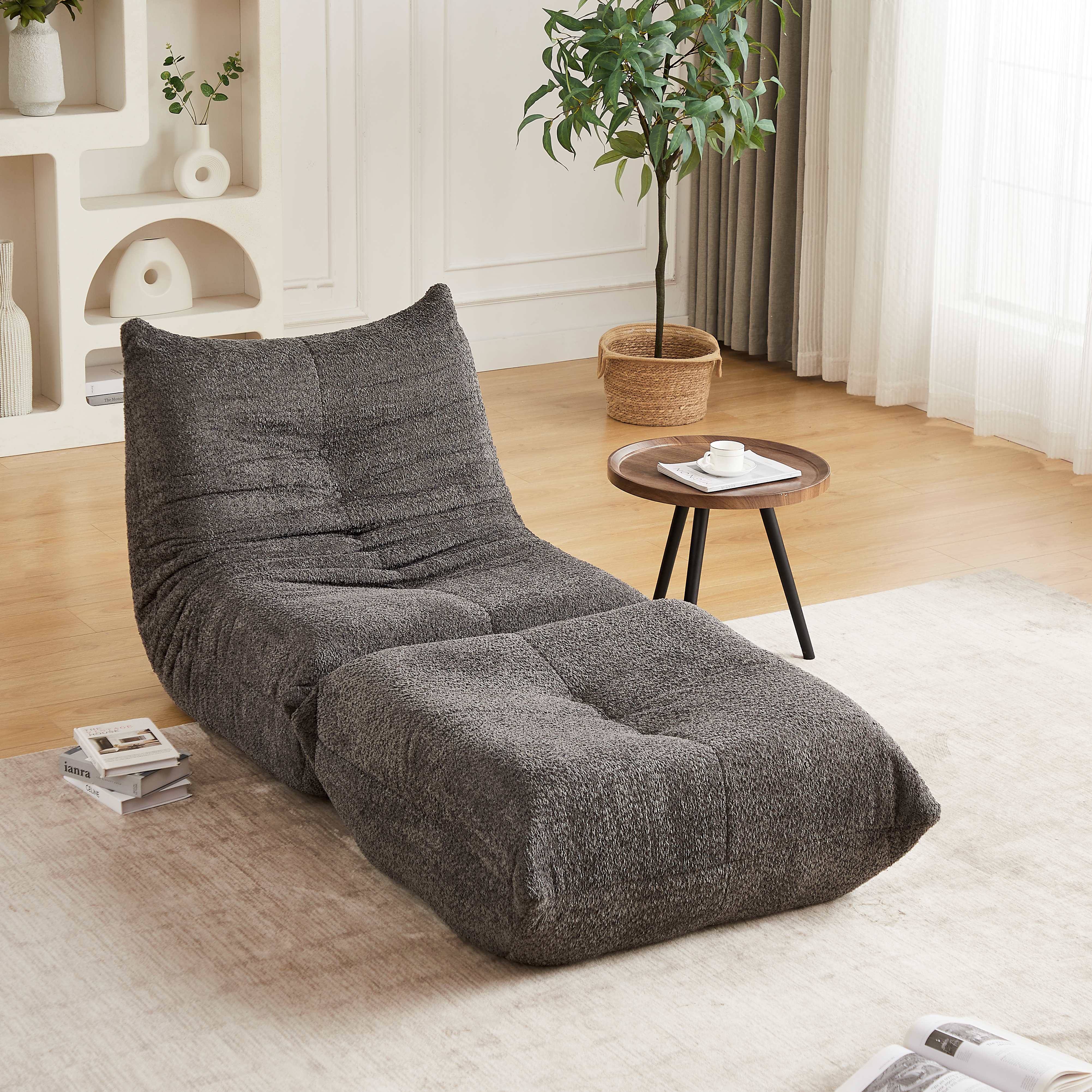 Chenille Caterpillar Sponge-Padded Sofa, Floor-Lev