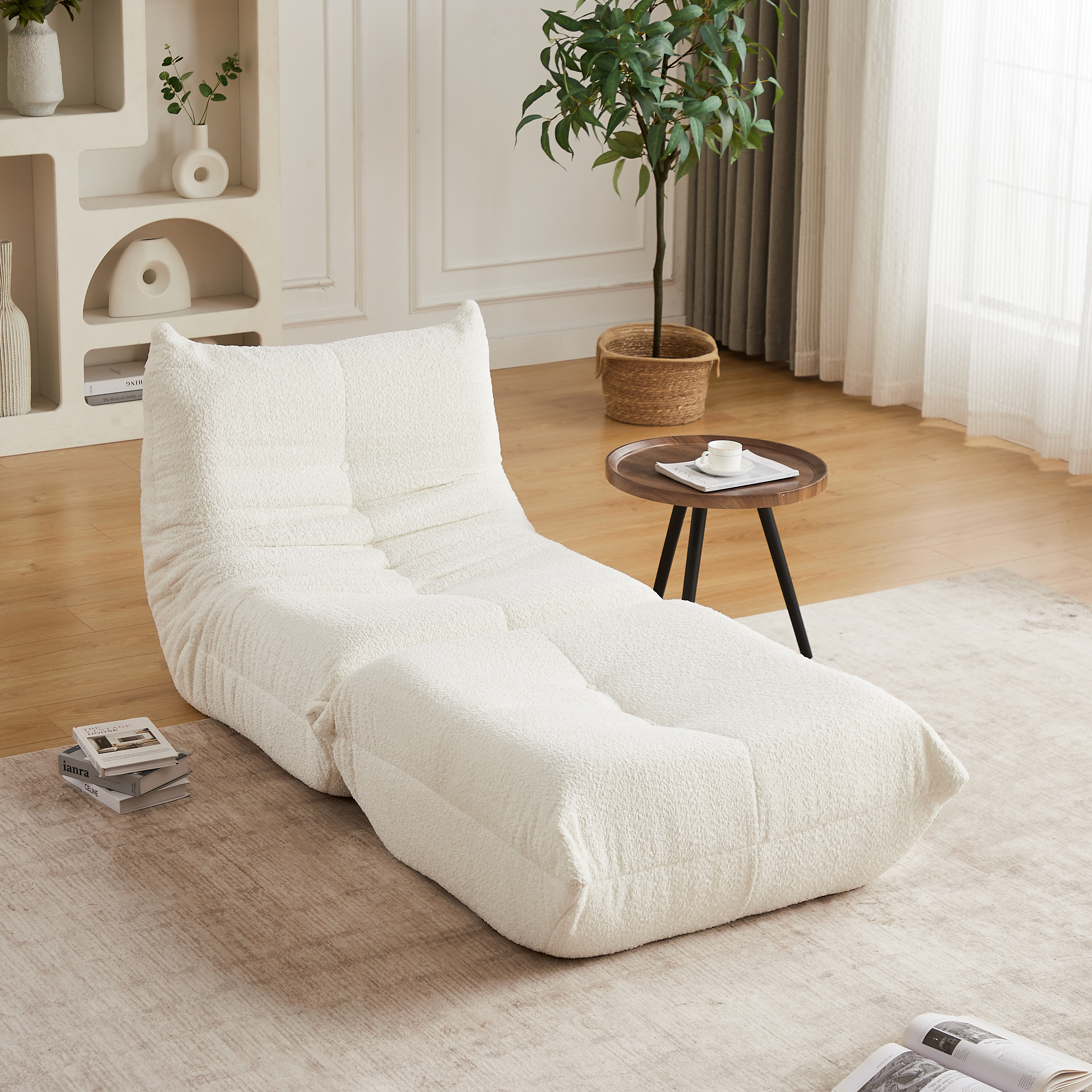Chenille Caterpillar Sponge-Padded Sofa, Floor-Lev