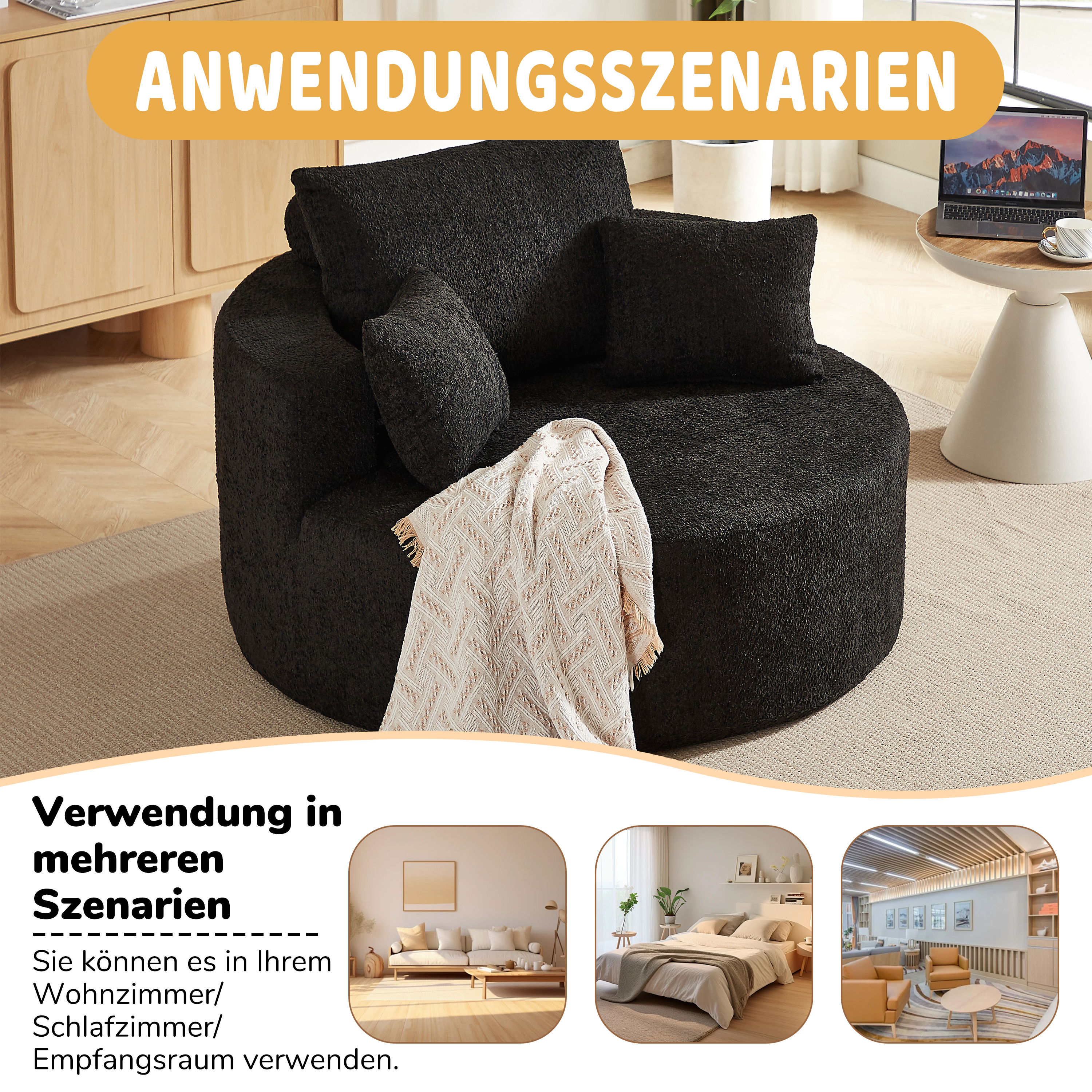 Détail du fauteuil convertible