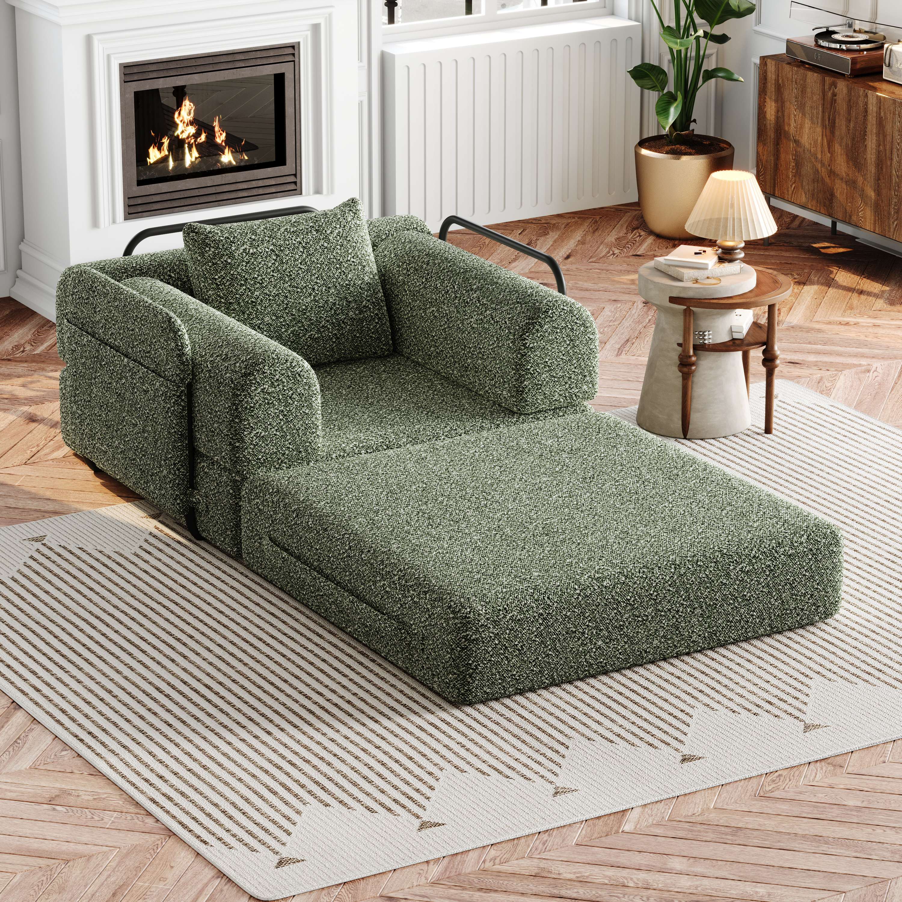 [Patented Design]Chenille-Schlafsofa 2-in-1 mit St