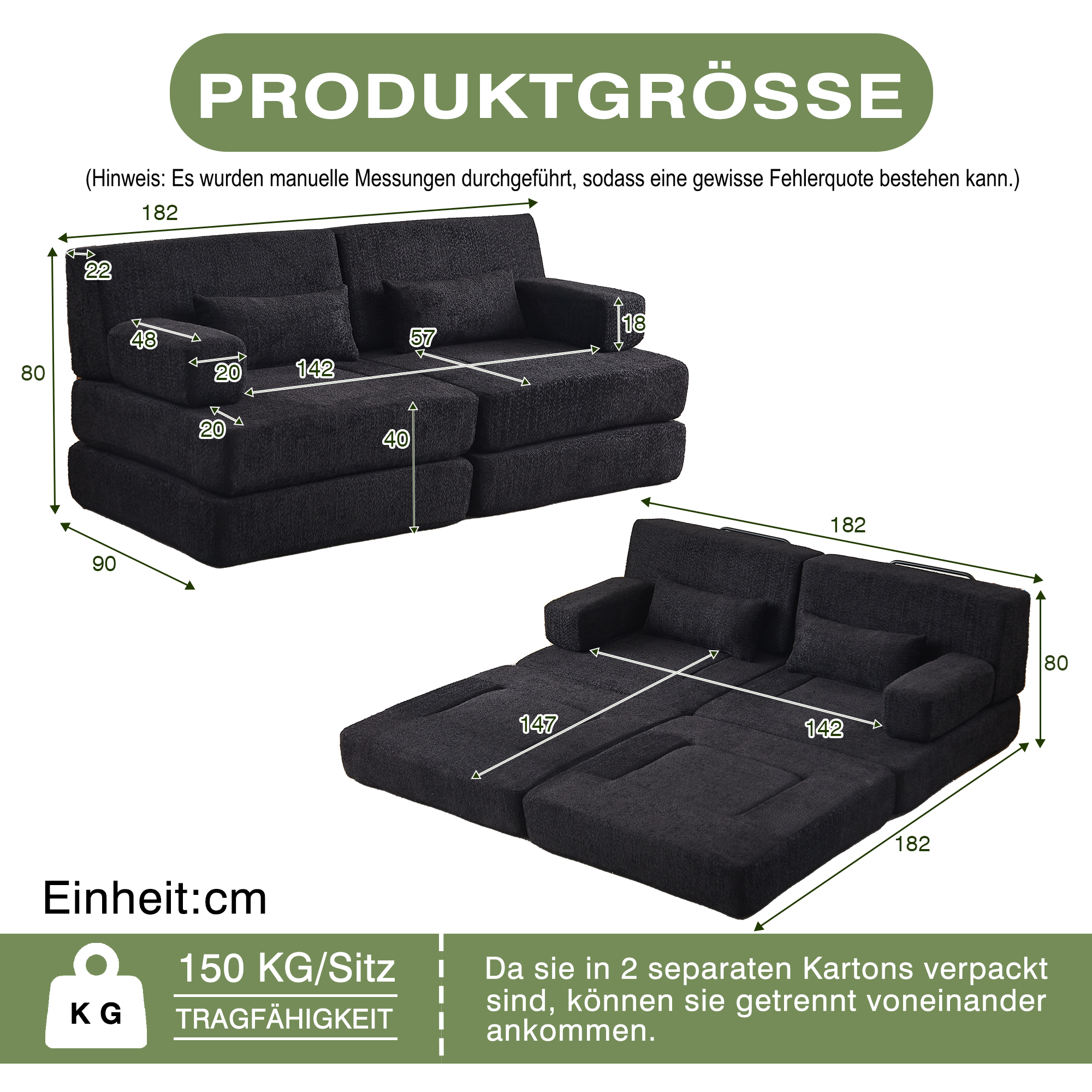 Utilisation canapé convertible modulable