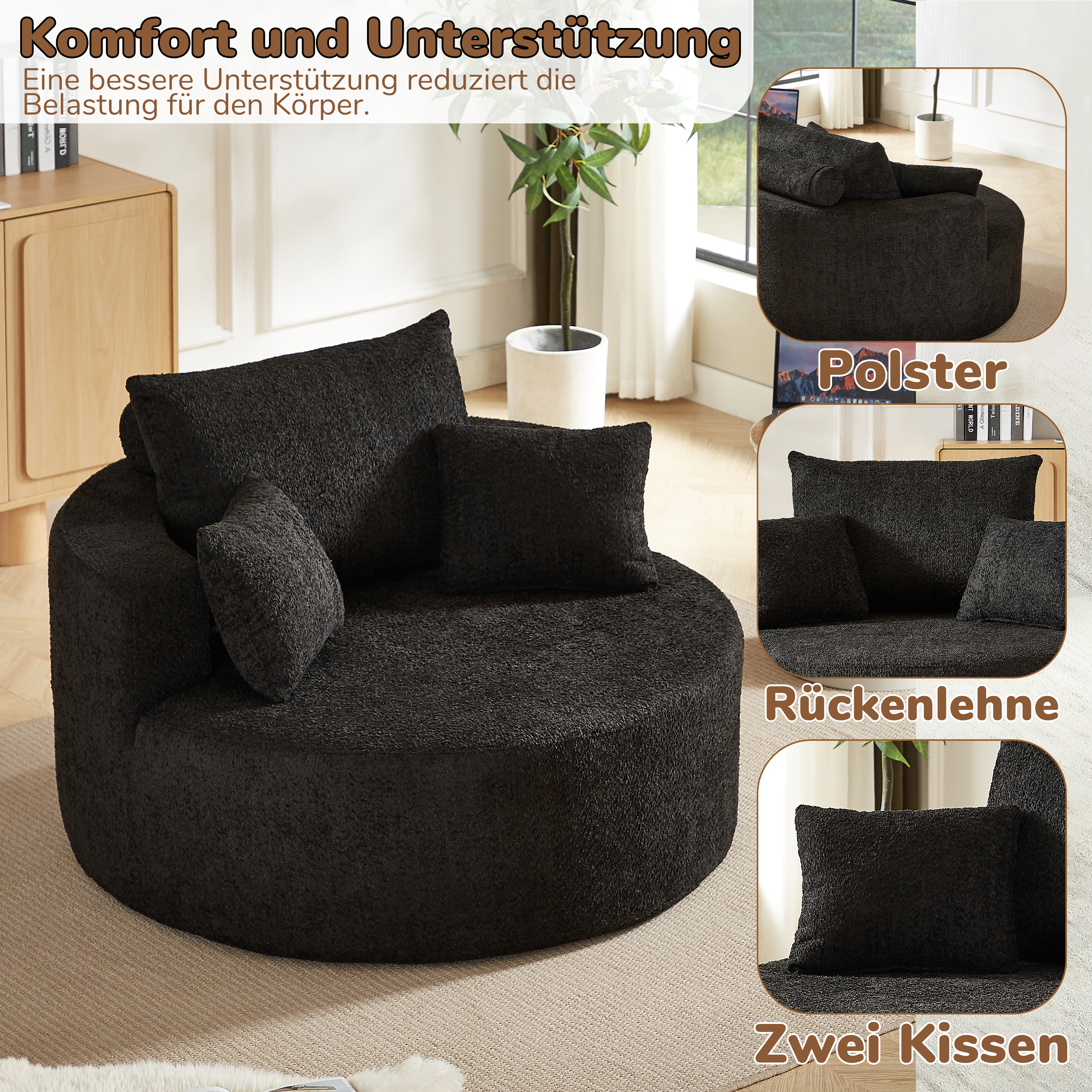 Détail du fauteuil convertible