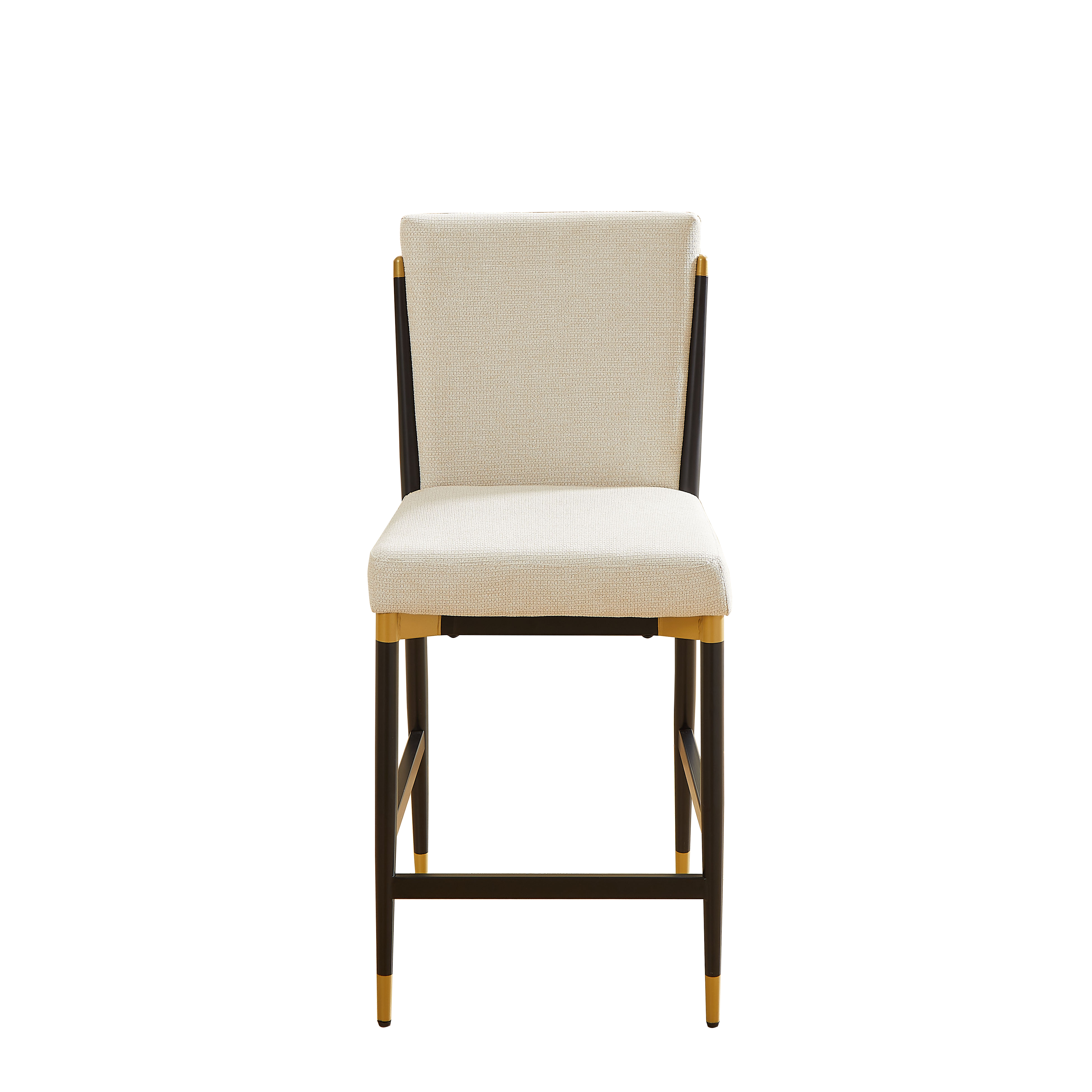 Image 10 – Tabouret de bar scandinave crème et noir doré