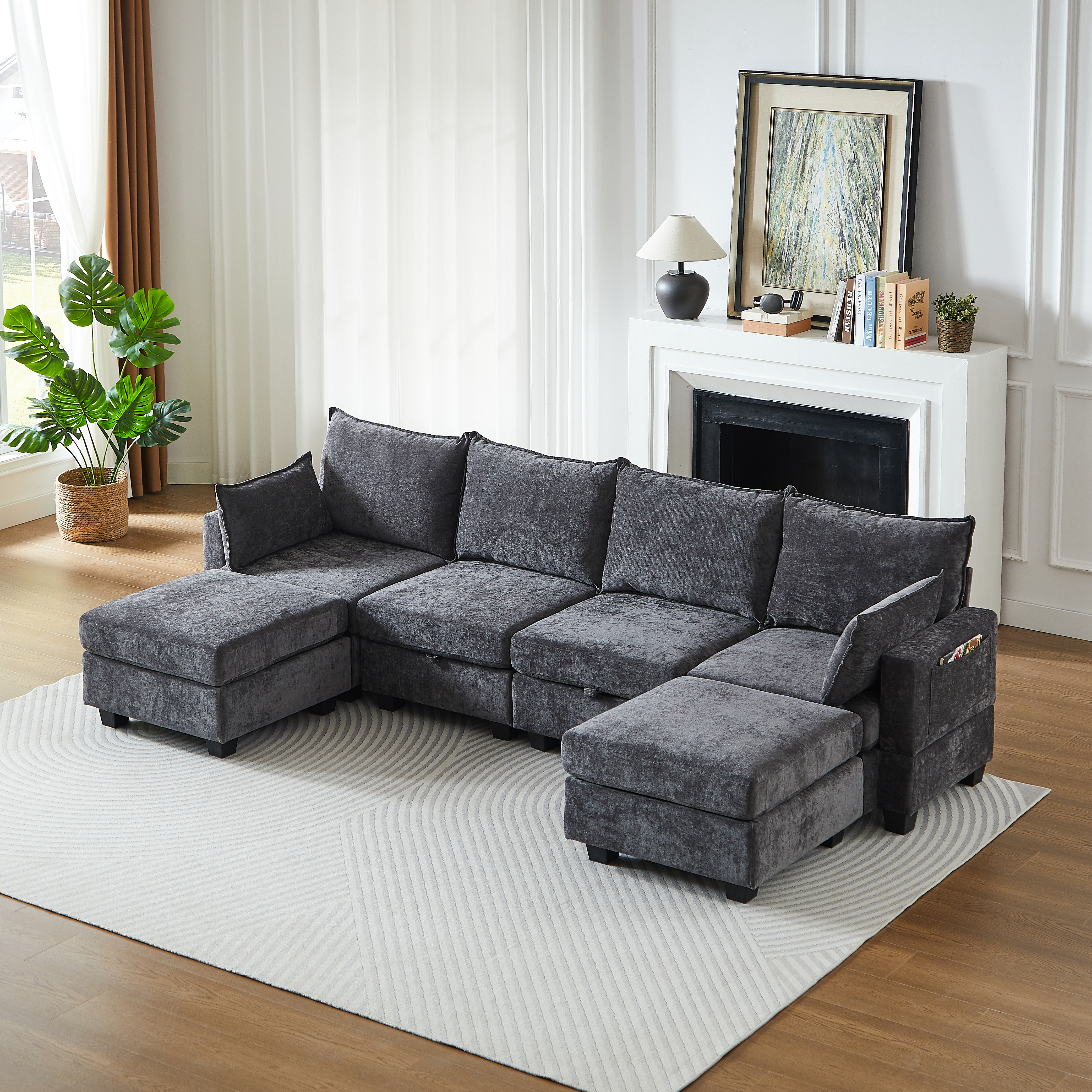 Canapé modulaire configuration L/U flexible salon
