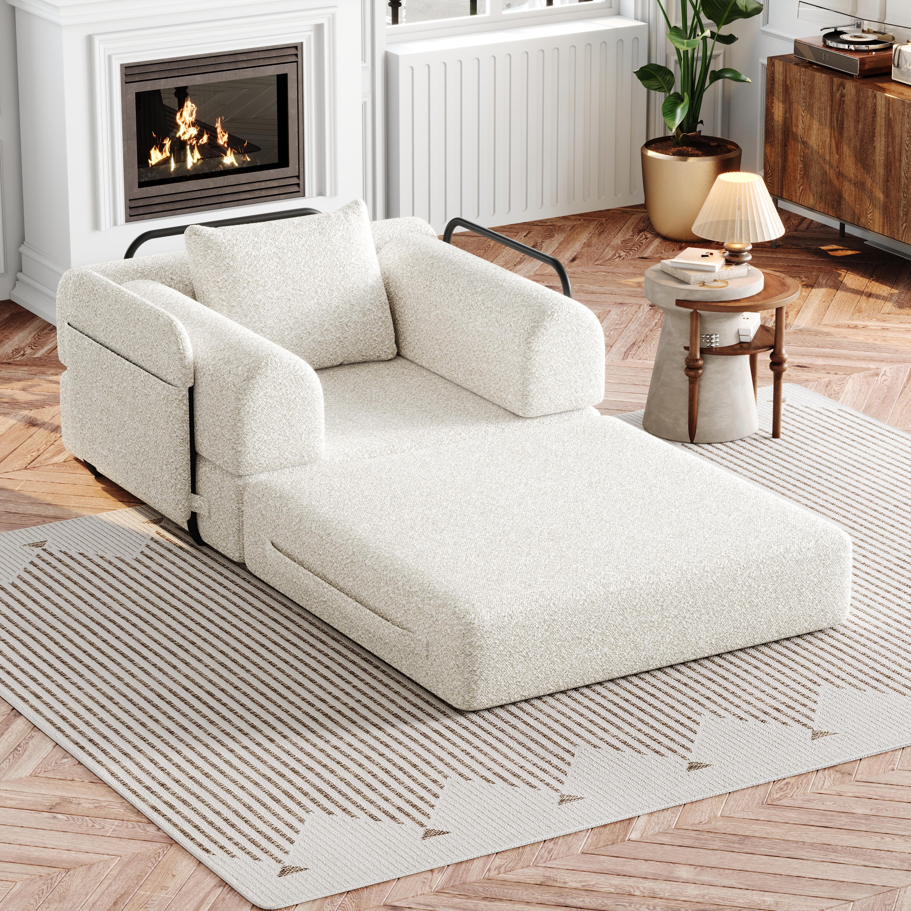 [Patented Design]Chenille-Schlafsofa 2-in-1 mit St