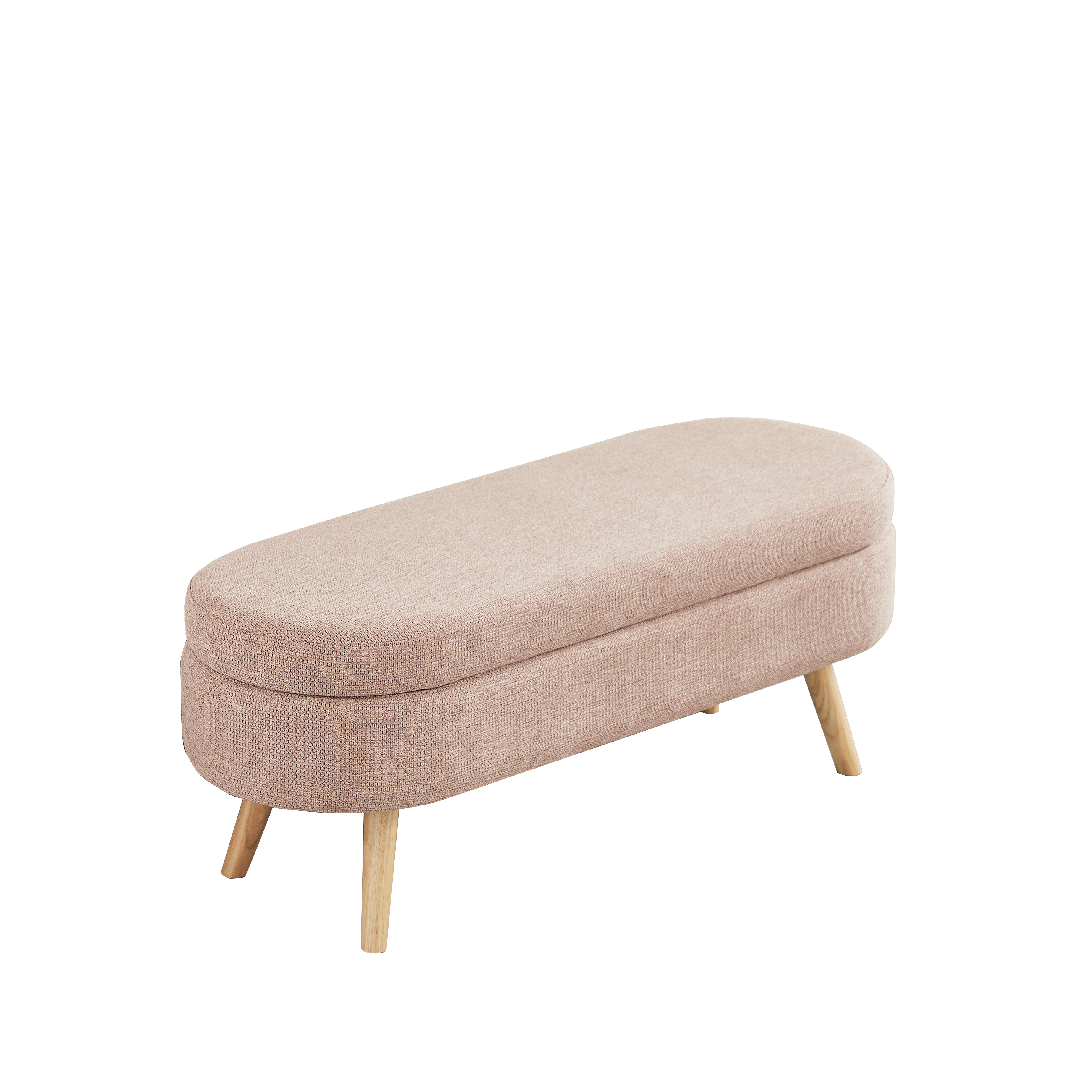 Banc coffre, rangement intégré, 110 x 40 x 42 cm, chenille et velours, rose - vue 3
