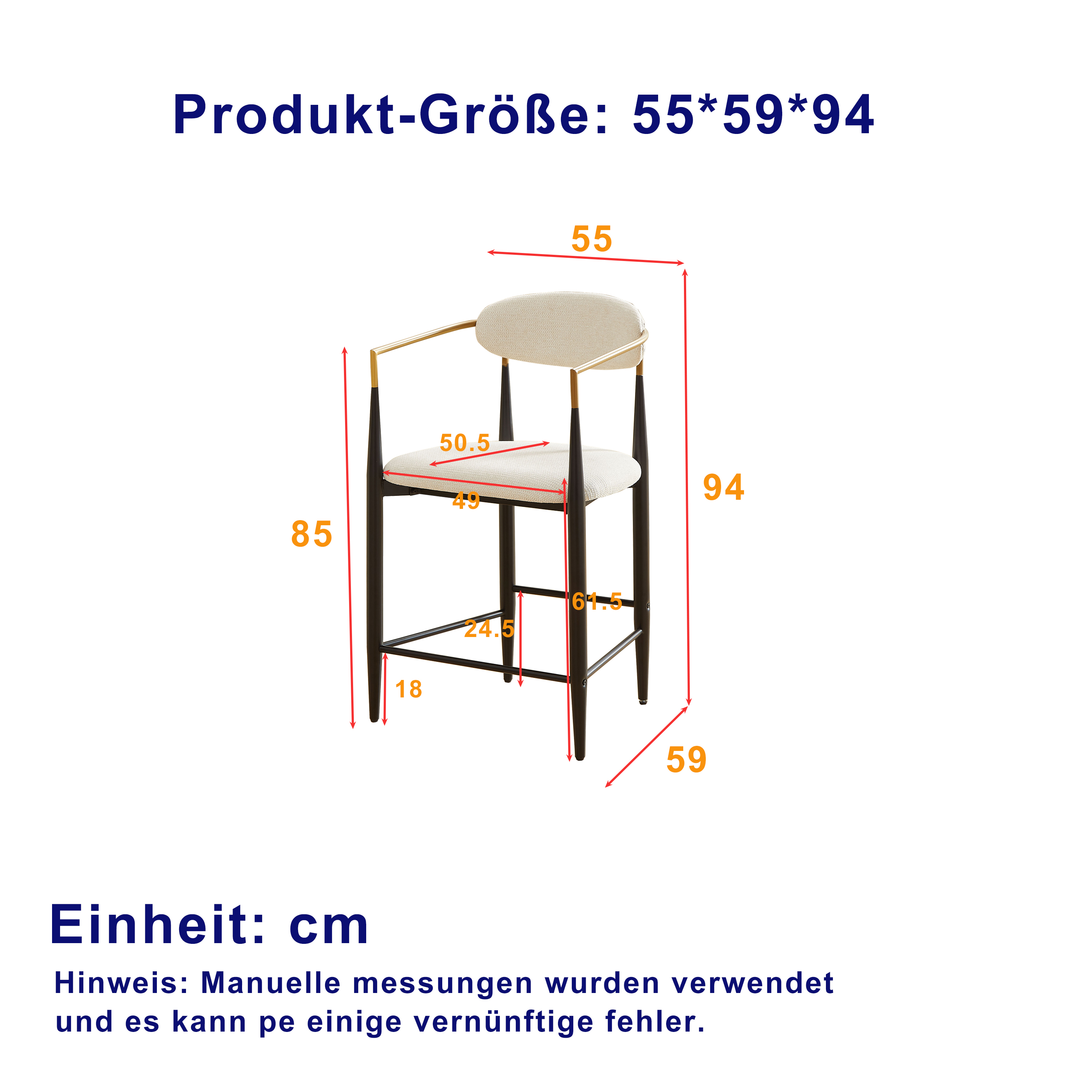 Dimensions du tabouret de bar