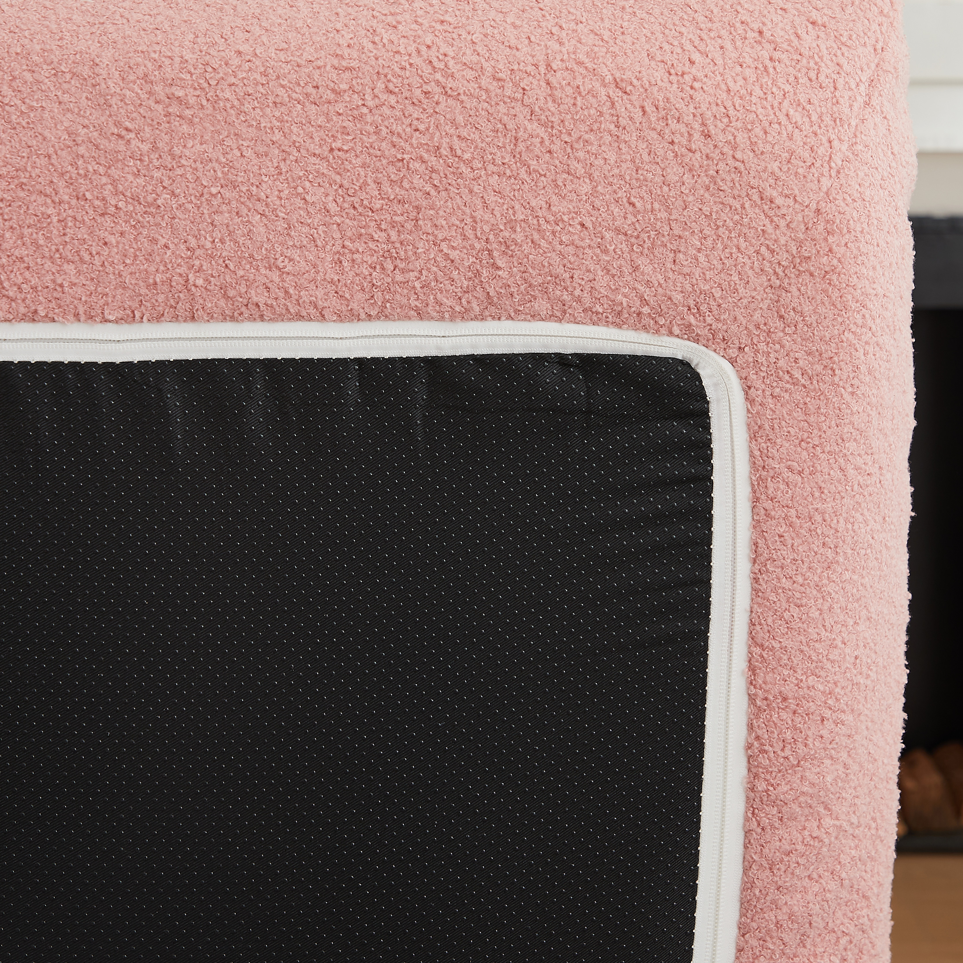 Fauteuil chenille rose en forme de chenille sans accoudoirs - vue 3