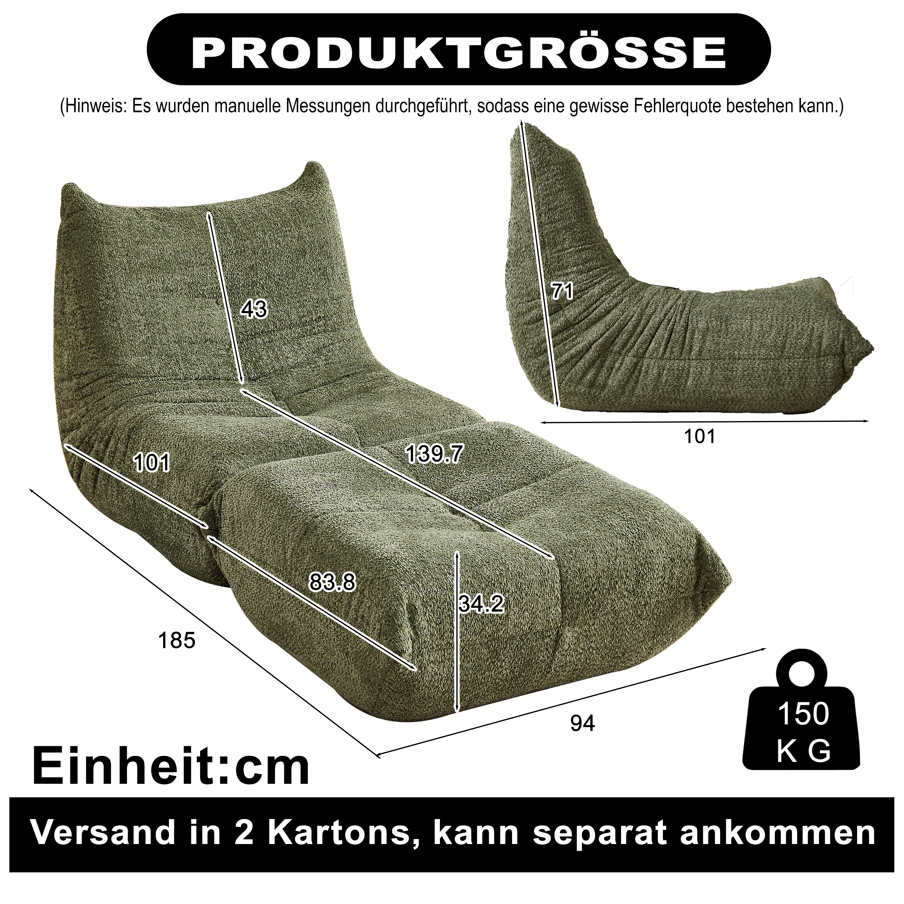 Dimensions du fauteuil lounge