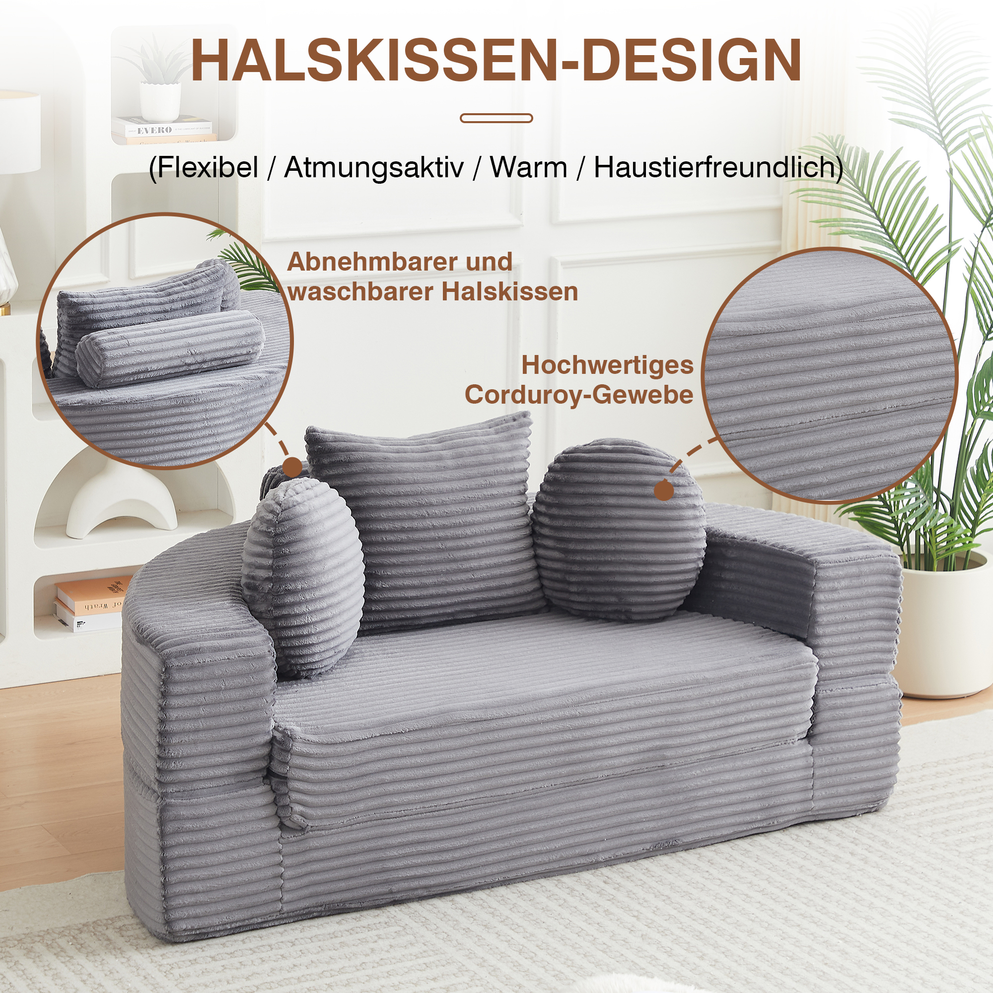 Canapé convertible modulable avec coussins