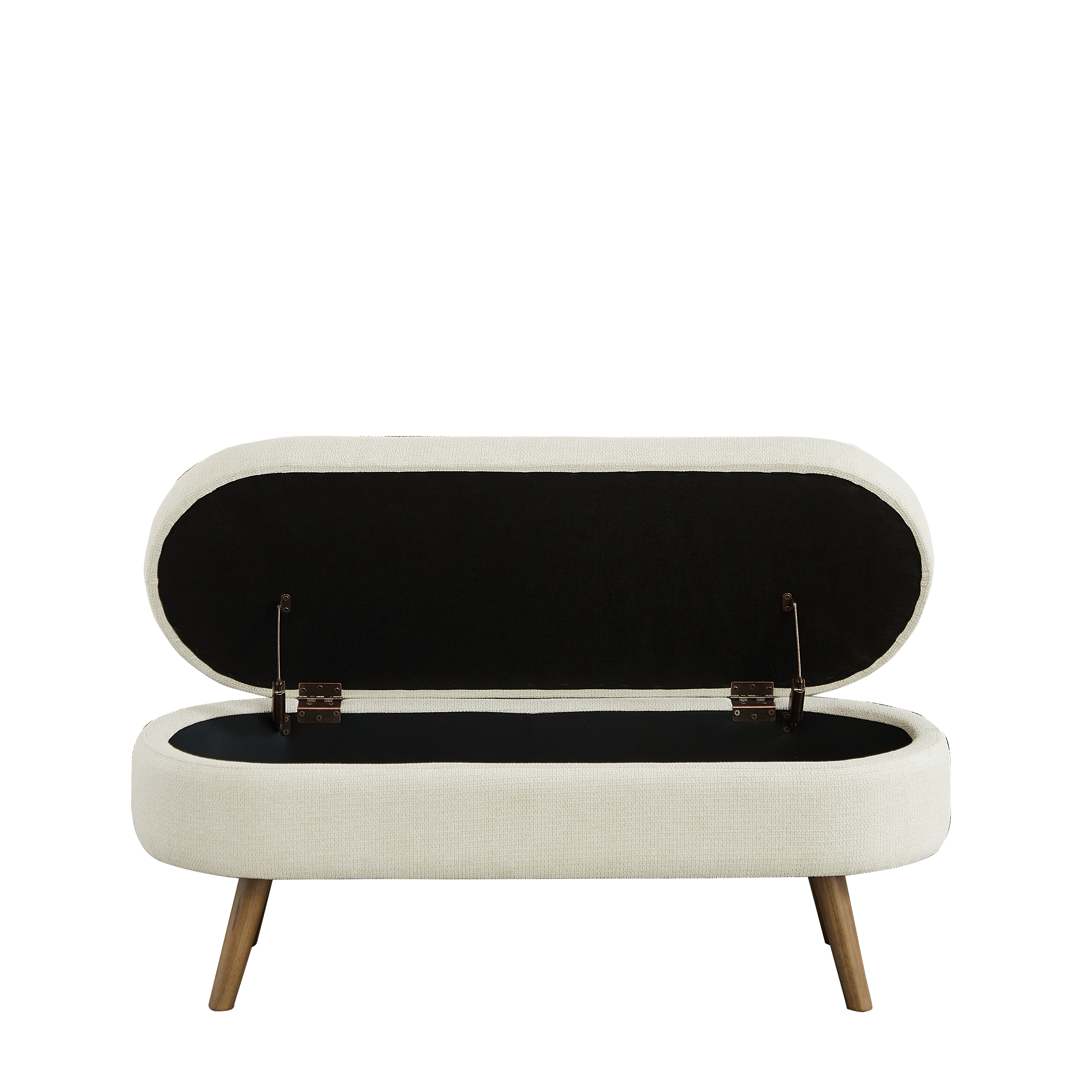Banc coffre, rangement intégré, 110 x 40 x 42 cm, chenille, beige - vue 1