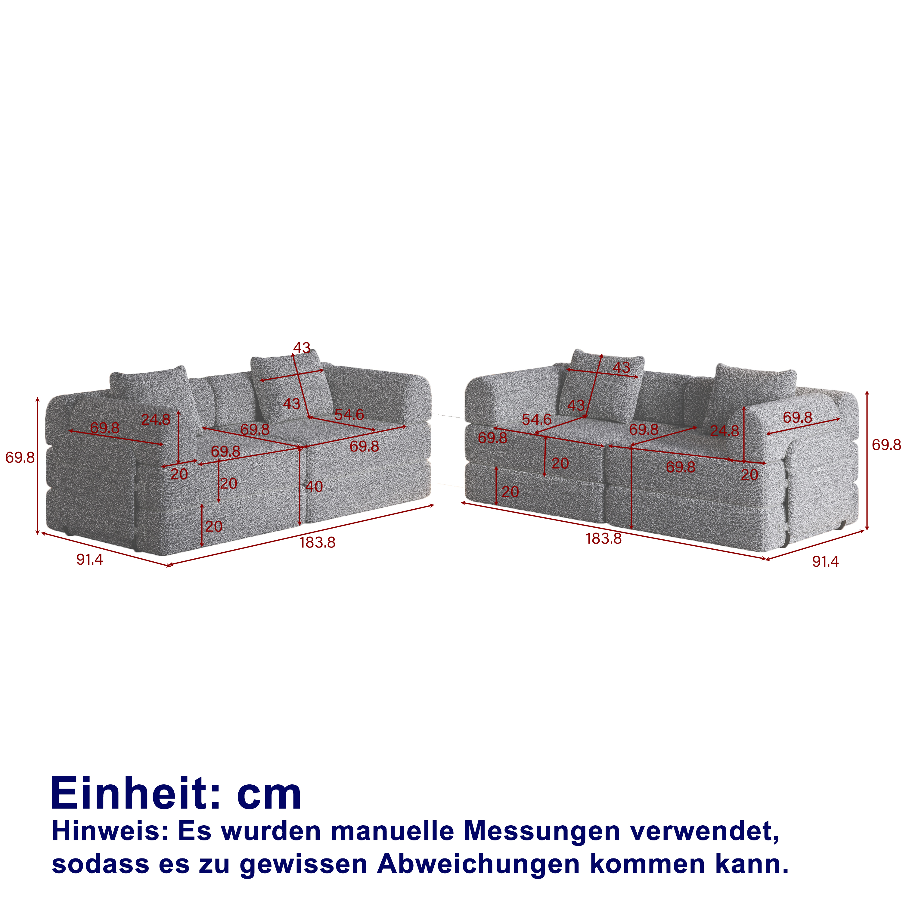 Dimensions du canapé convertible