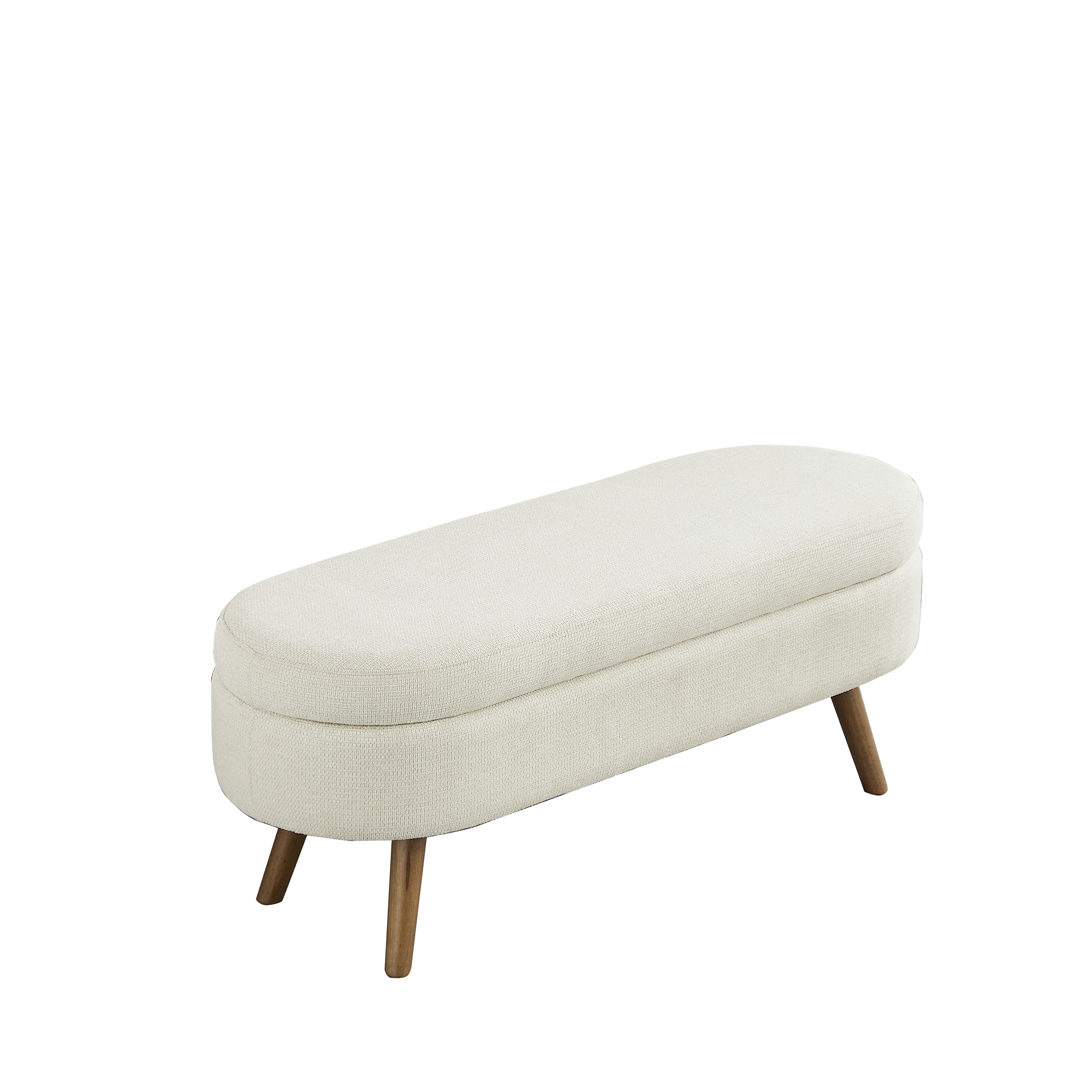 Banc coffre, rangement intégré, 110 x 40 x 42 cm, chenille, beige - vue 3
