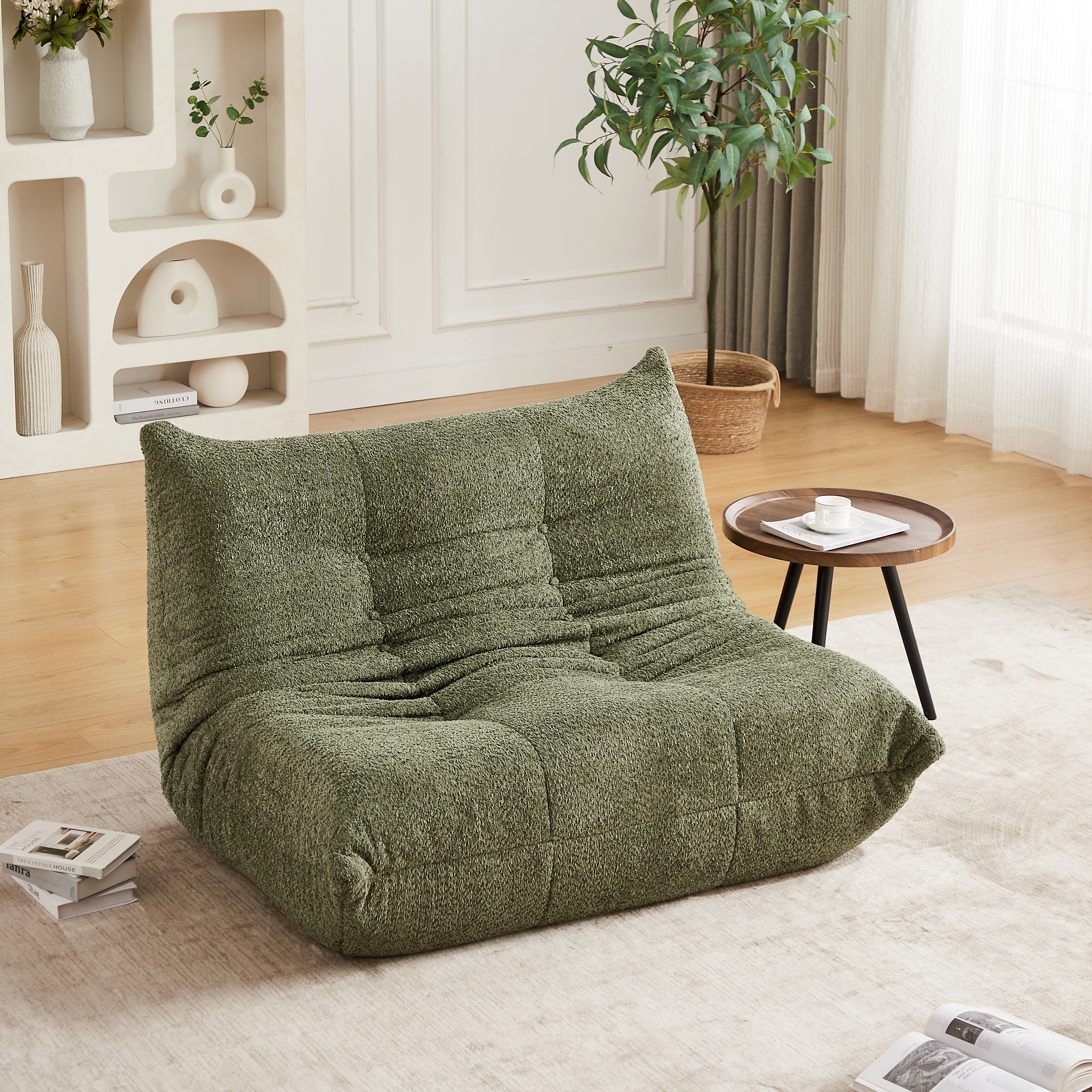 Chenille Togo Two-seater Sofa,Boden-Loungesessel, 