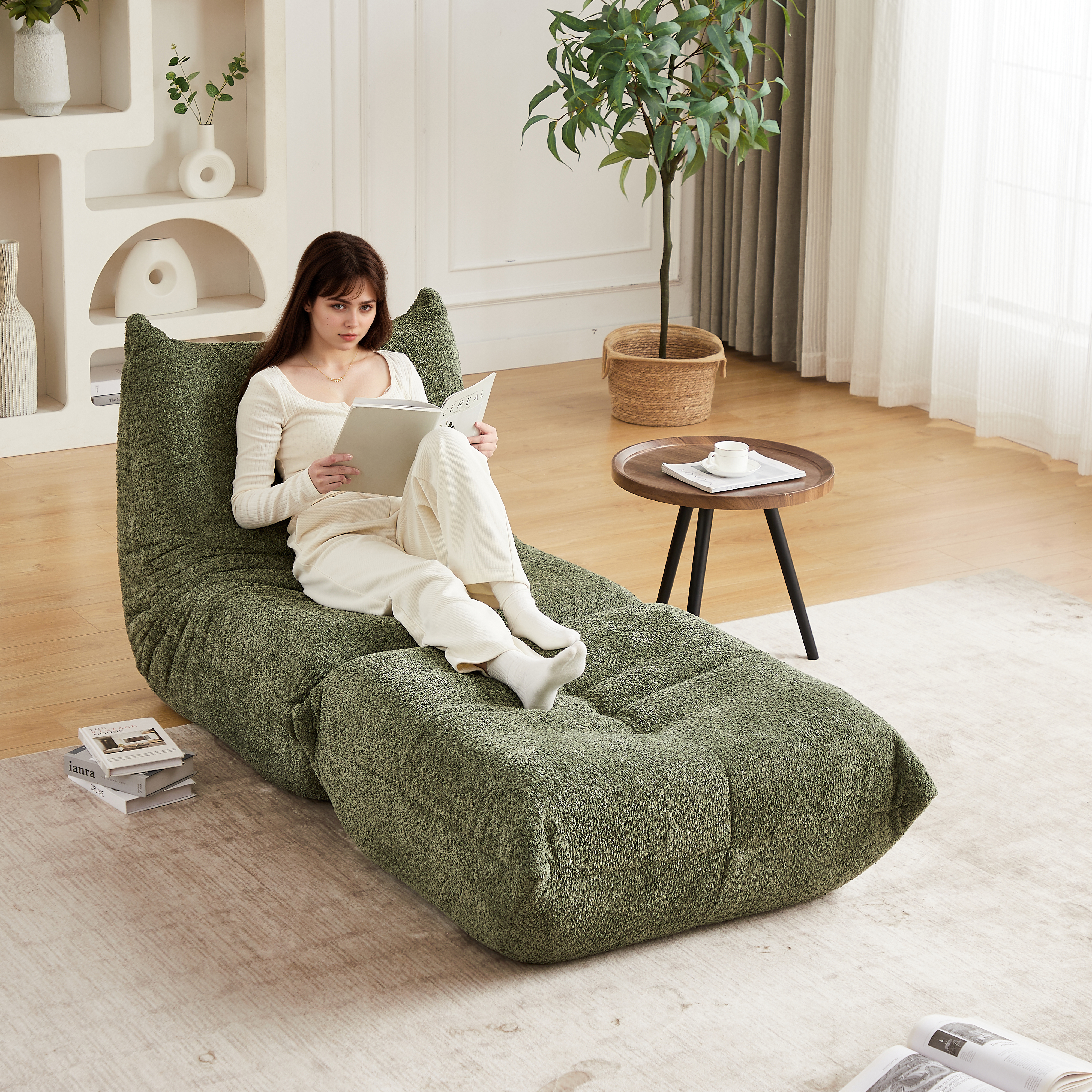 Chenille Caterpillar Sponge-Padded Sofa, Floor-Lev
